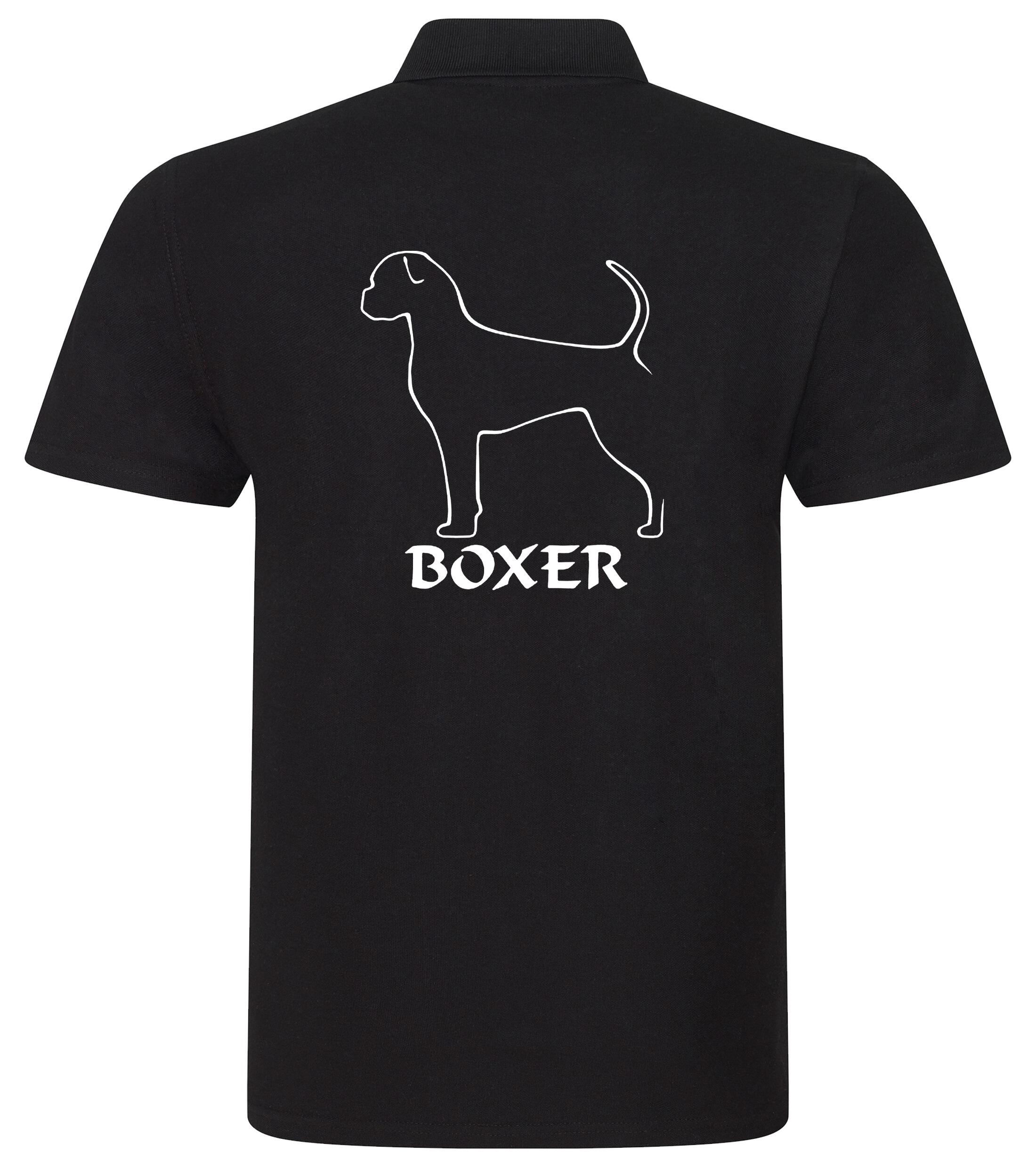 Unisex Boxer Ear Drop (2) Polo Shirt Black (White)