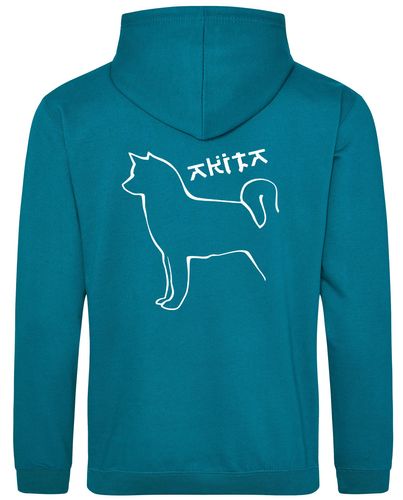 Unisex Akita Pullover Hoodie Jade (White)