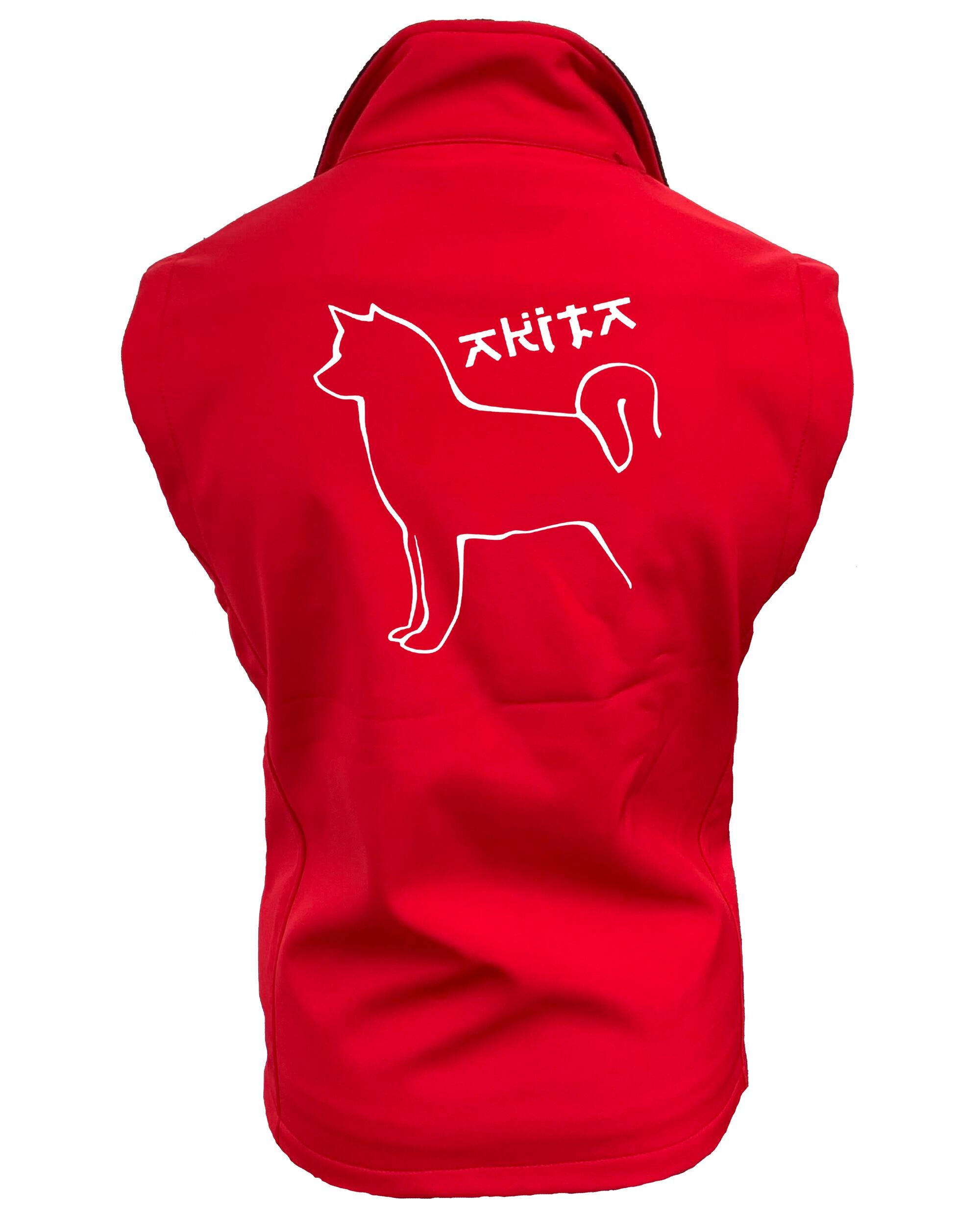 Female Akita Softshell Gilet Red (White)