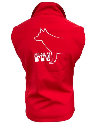 Female Australian Cattle Dog Softshell Gilet Red (White)