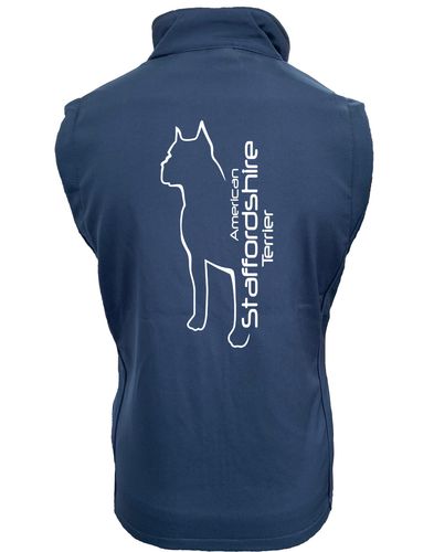 Unisex American Staffordshire Terrier Softshell Jacket Navy Royal (White)