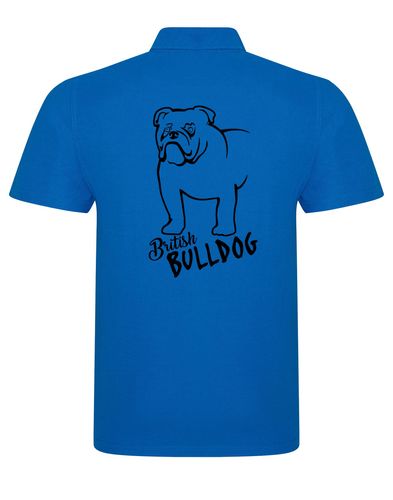 Unisex British Bulldog Polo Shirt Sapphire Blue (Black)