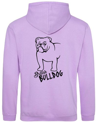 Unisex British Bulldog Pullover Hoodie Lavender (Black)