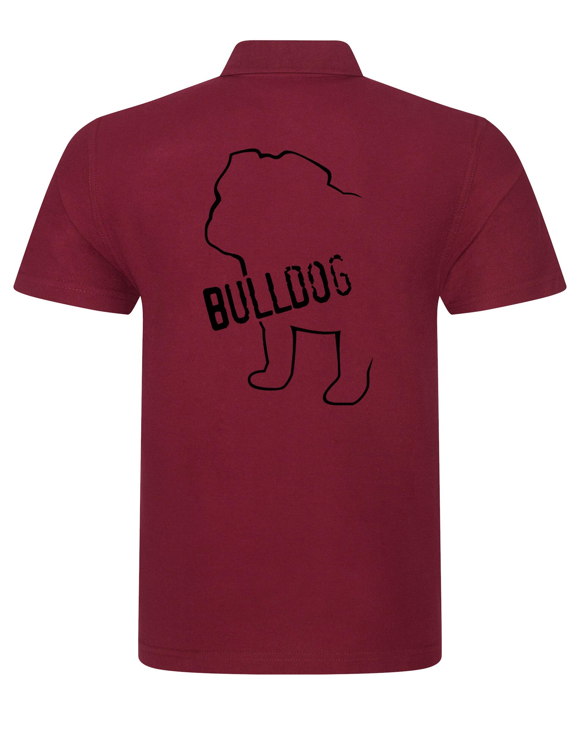 Unisex Bulldog (Body Design) Polo Shirt Burgundy (Black)