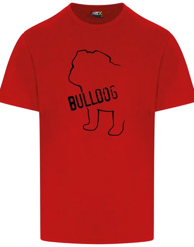 Unisex Bulldog (Body Design) Roundneck T-Shirt Red (Black)