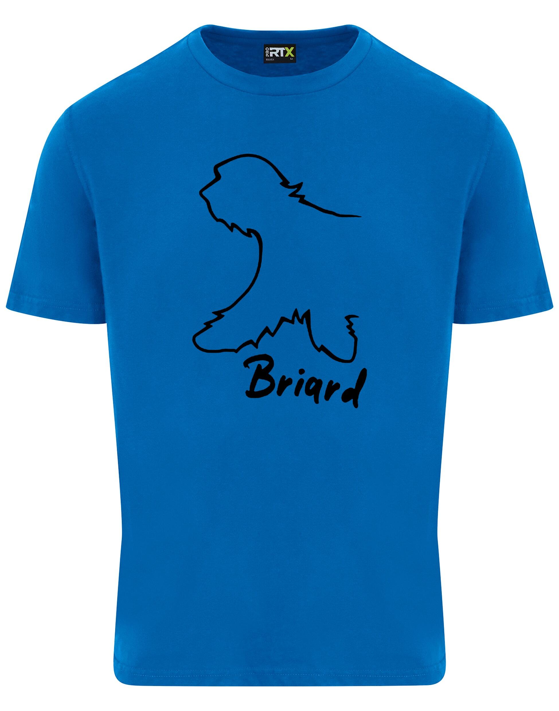 Unisex Briard Roundneck T-Shirt Sapphire Blue (Black)