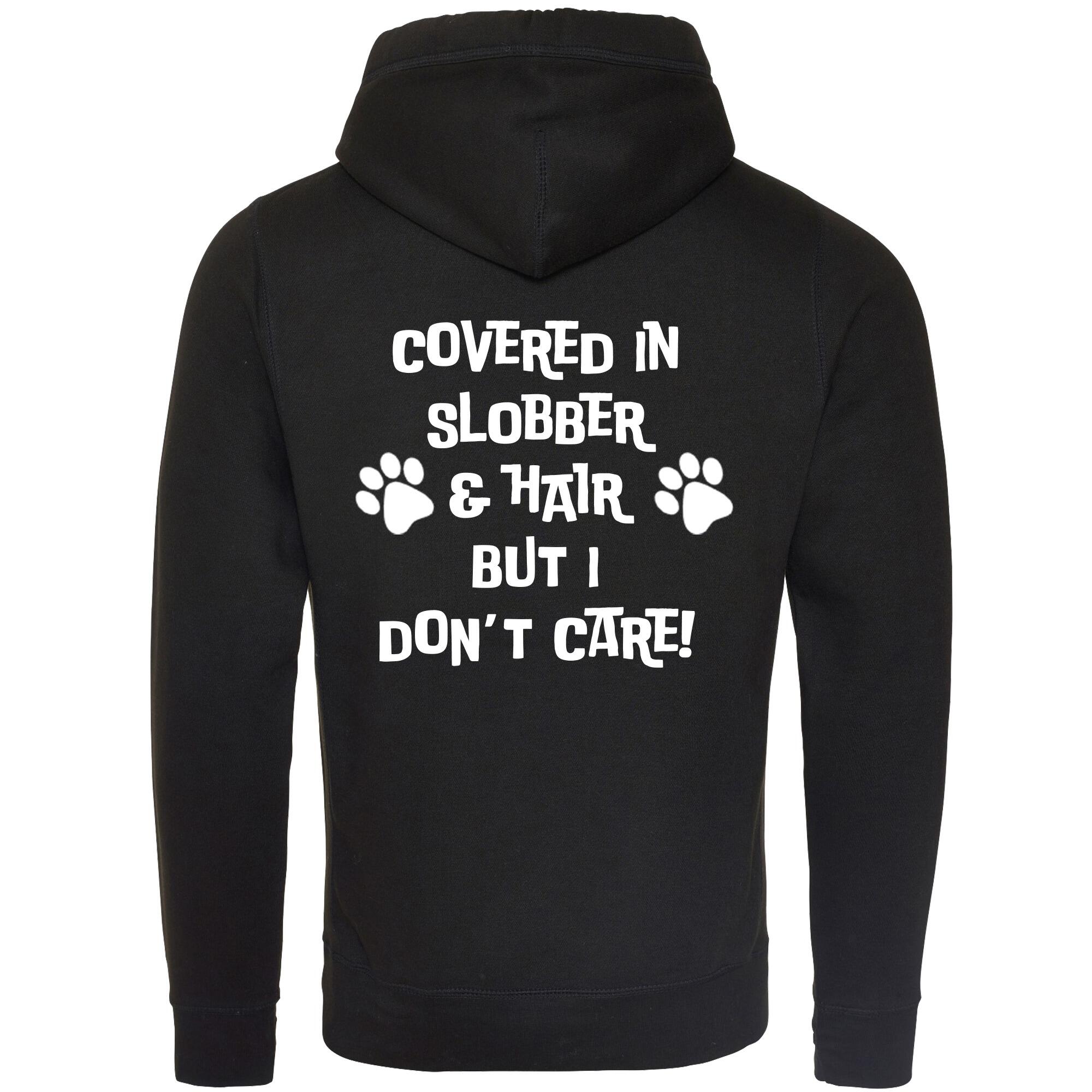 Black Cross Neck Hoodies with "Covered In Slobber" White Print - Agility Lifestyle Collection