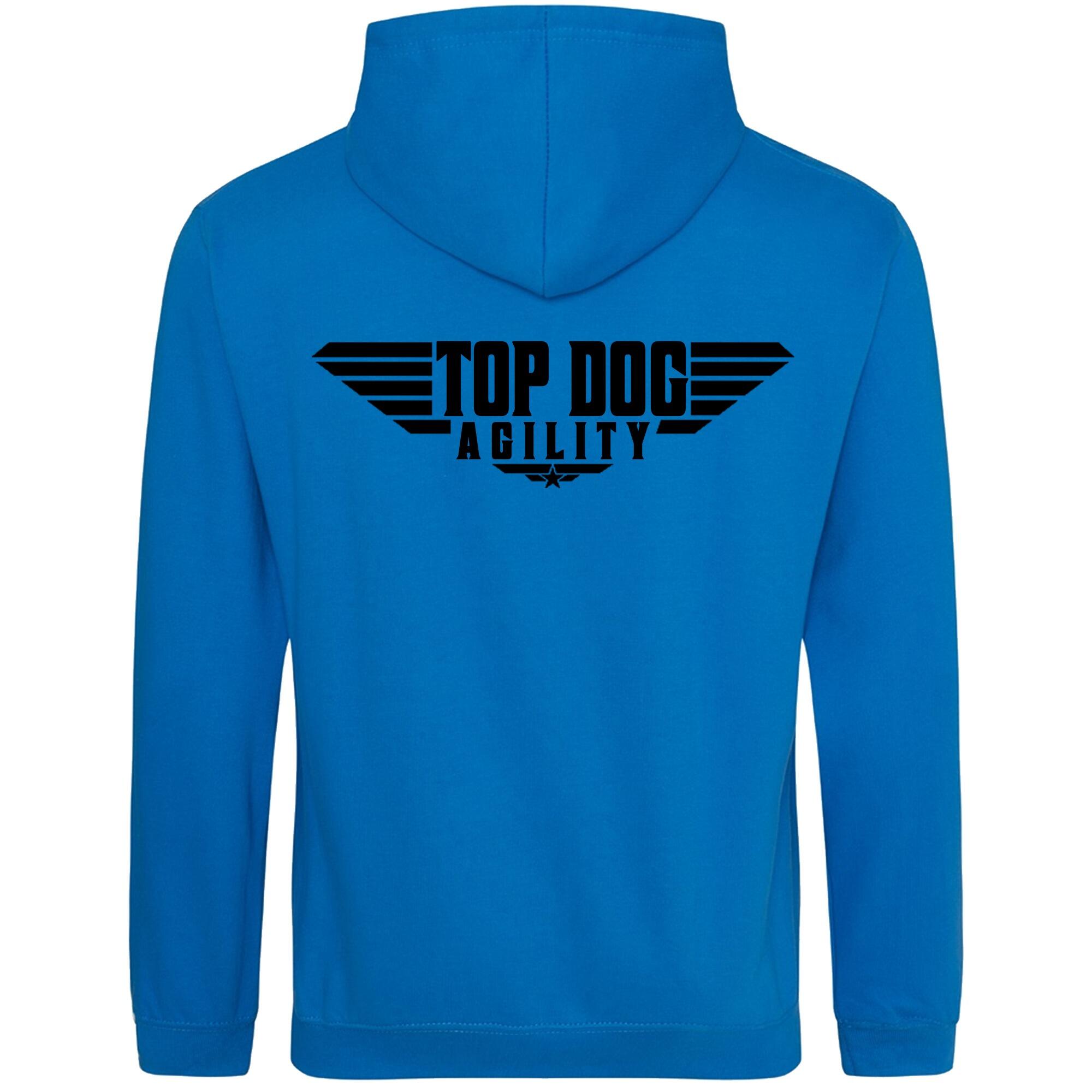 Sapphire Blue Pullover Hoodies with "Top Dog Agility" Black Print - Agility Lifestyle Collection