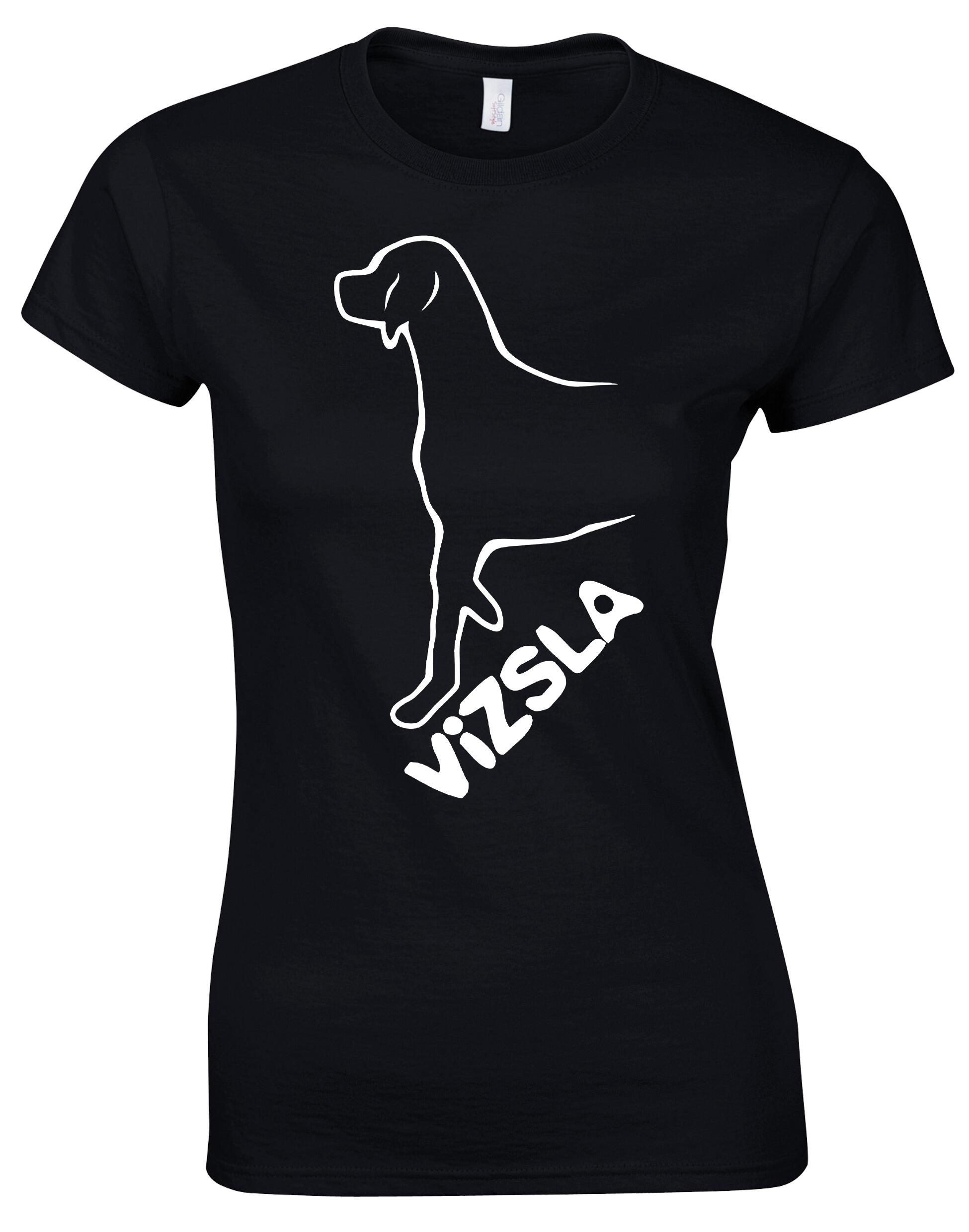 Female Roundneck T-shirt with Vizsla Dog Breed Design