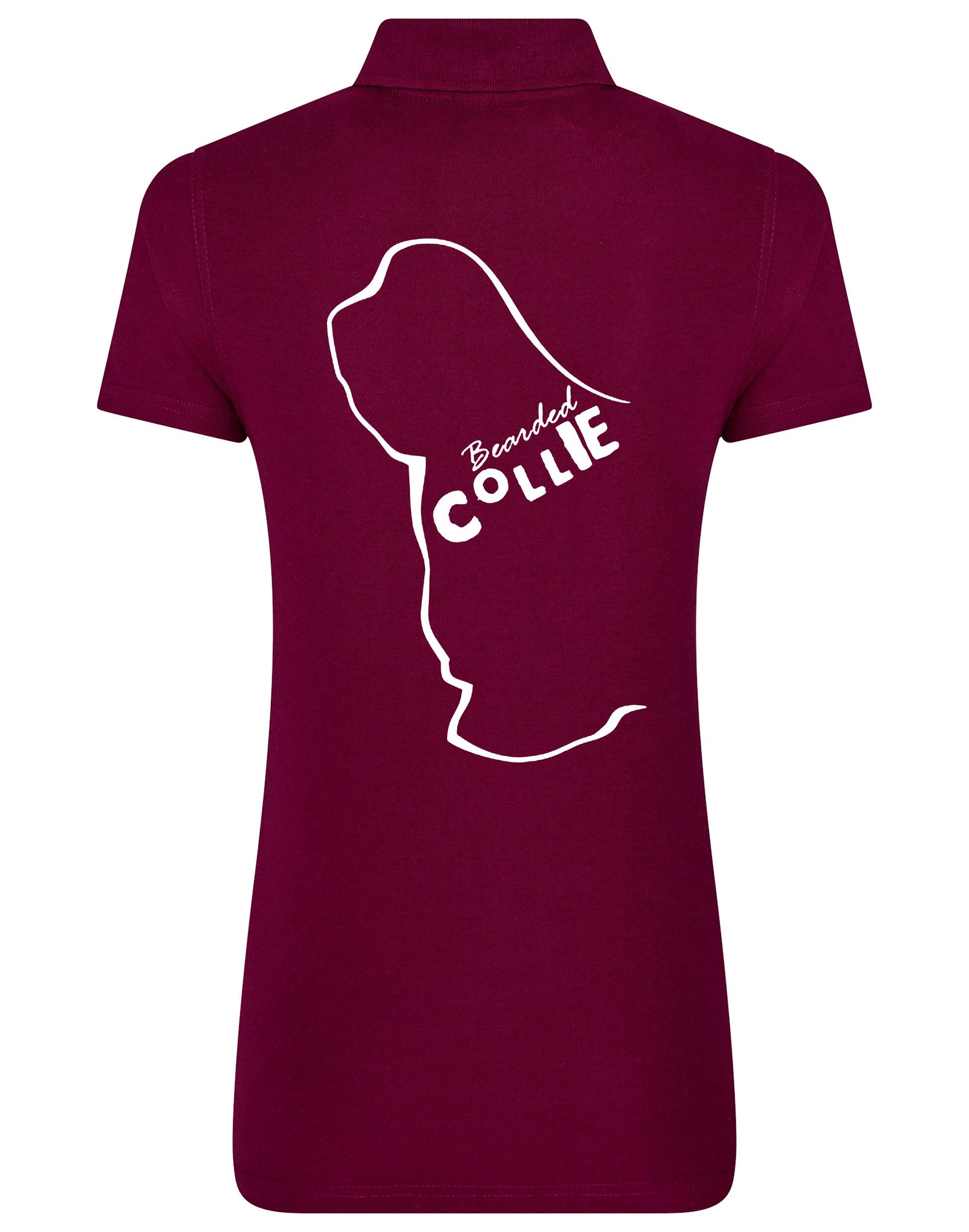 Women’s Cotton Polo with Bearded Collie Dog Breed Design – A Must-Have for Bearded Collie Enthusiasts