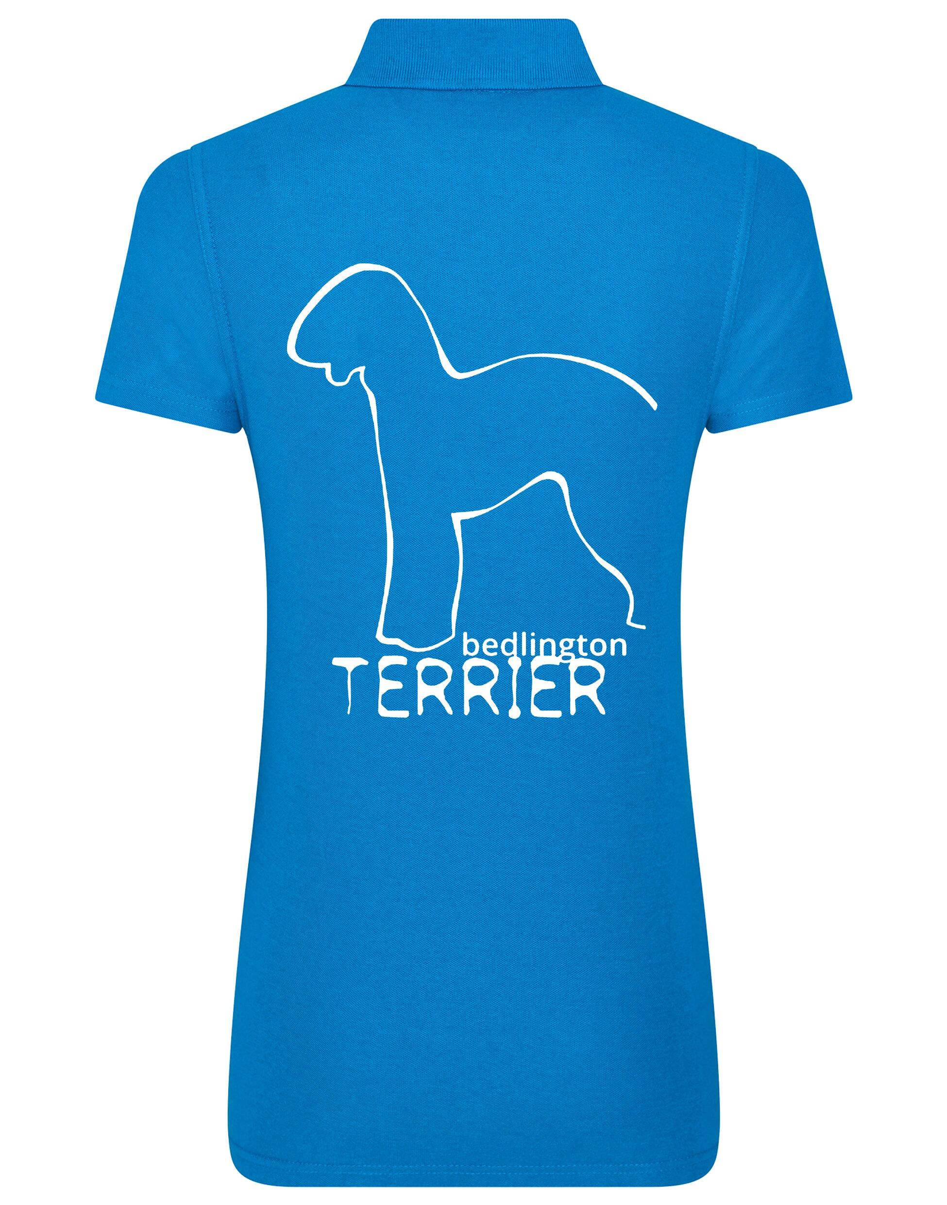 Women’s Cotton Polo with Bedlington Terrier Dog Breed Design – A Must-Have for Bedlington Terrier Enthusiasts