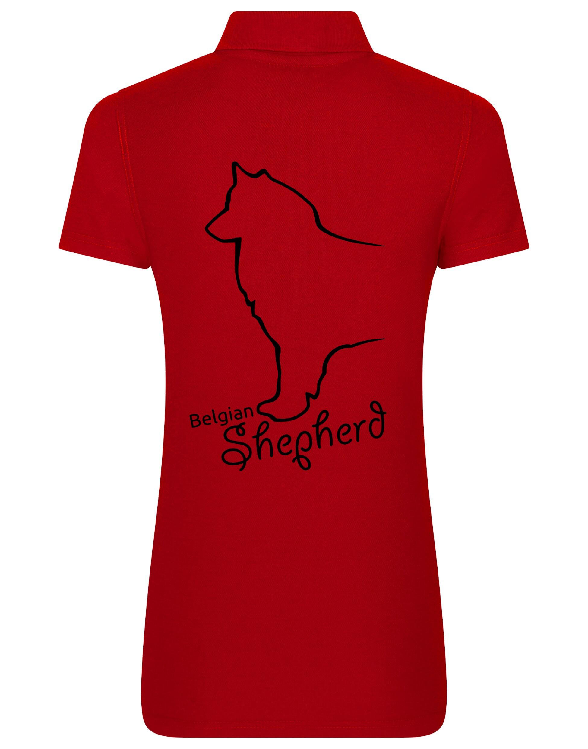 Women’s Cotton Polo with Belgian Shepherd Dog Breed Design – A Must-Have for Belgian Shepherd Enthusiasts