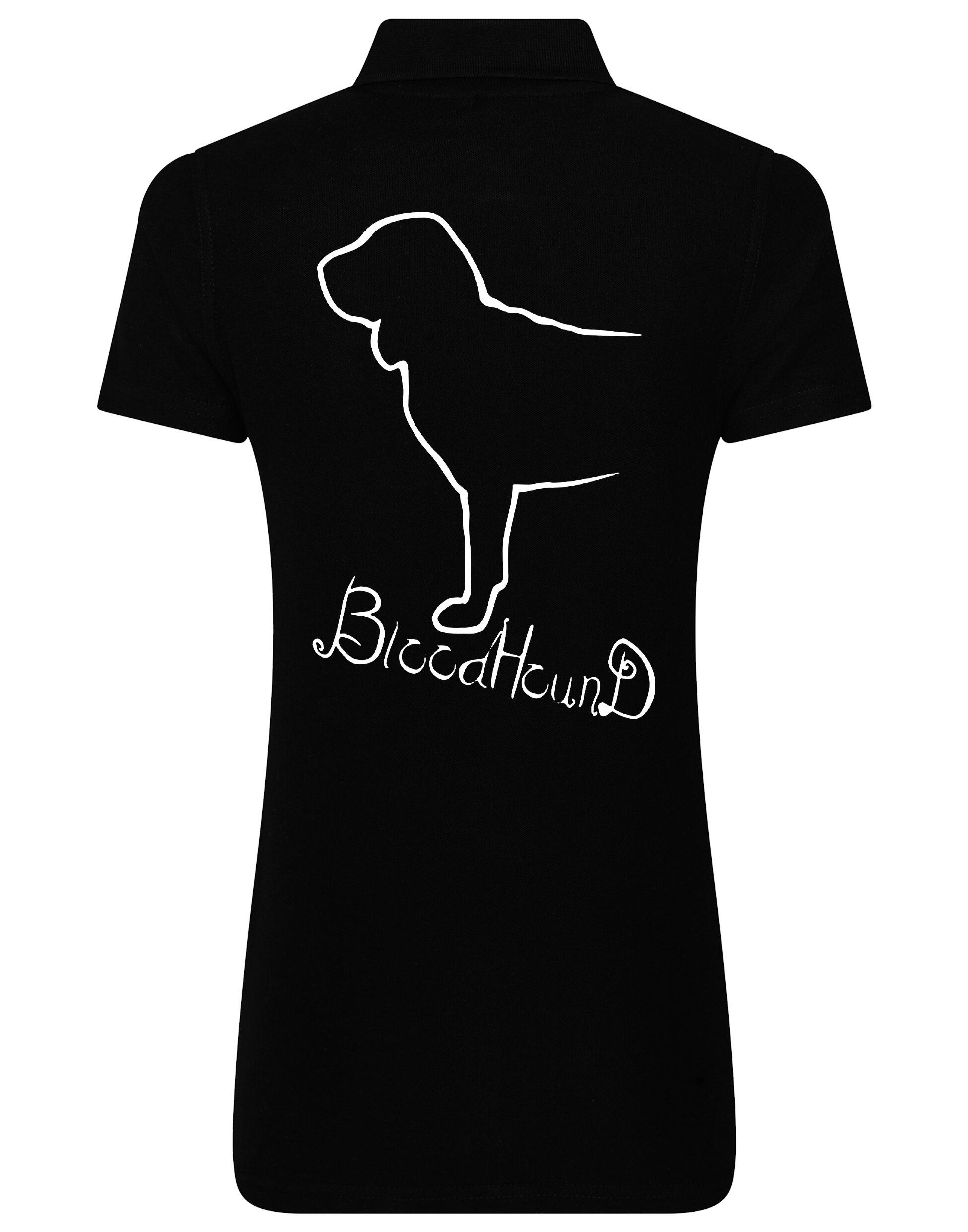 Women’s Cotton Polo with Bloodhound Dog Breed Design – A Must-Have for Bloodhound Enthusiasts