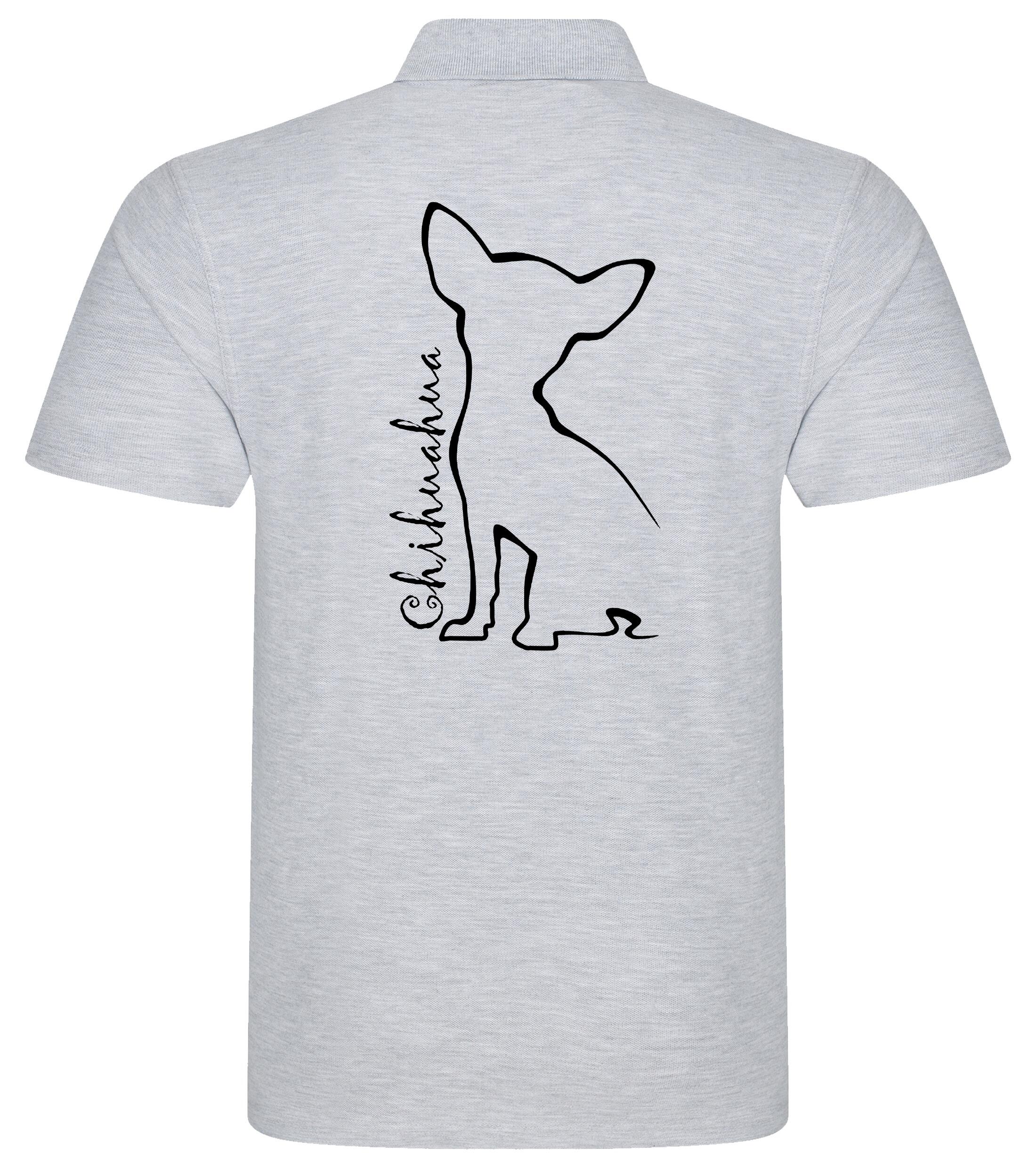 Unisex Cotton Polo with Chihuahua Outline Design – Comfort and Style for Every Chihuahua Enthusiast