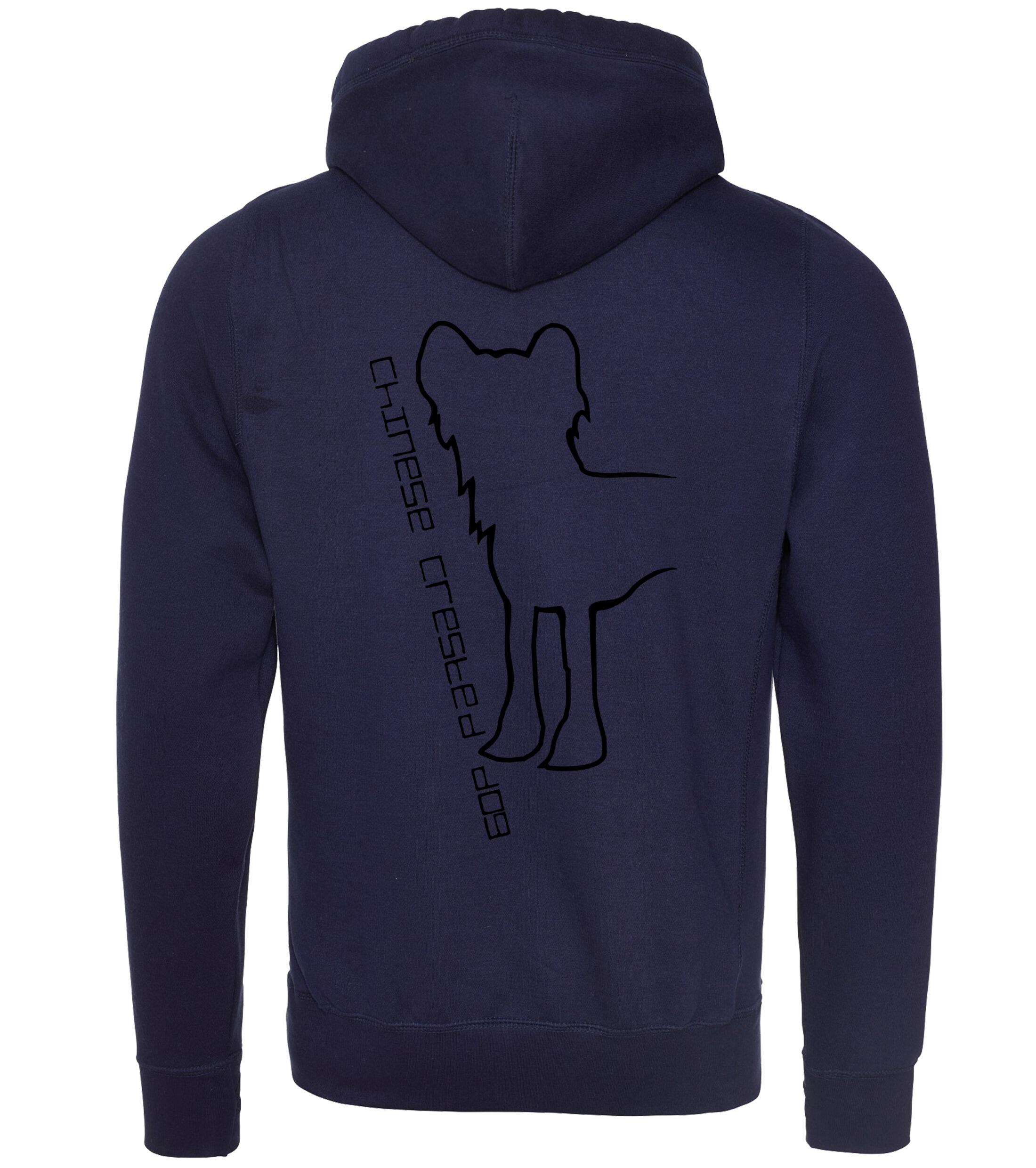 Unisex Crossneck Pullover Hoodie with Chinese Crested Dog Breed Design – A Must-Have for Chinese Crested Fans