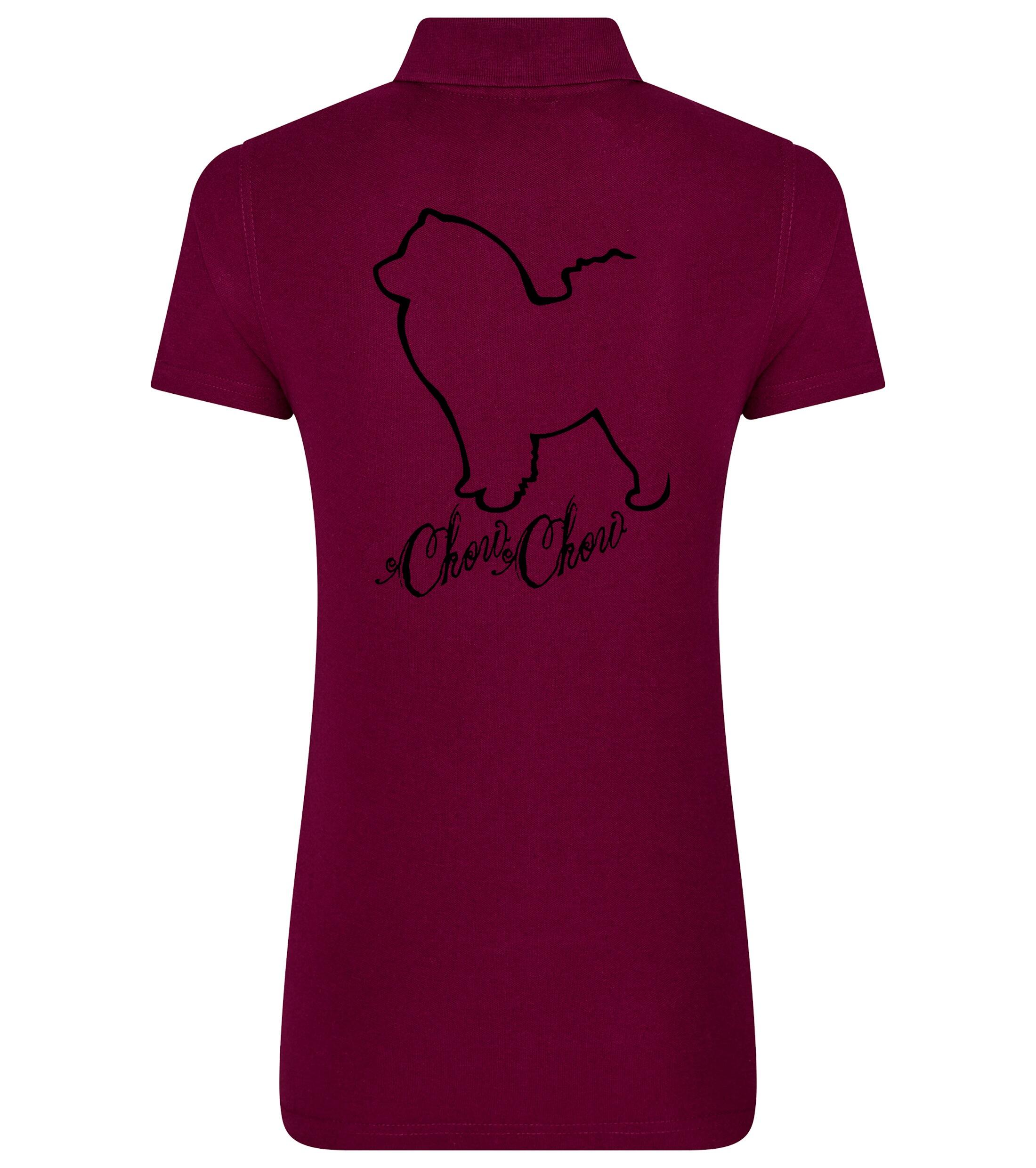 Women’s Cotton Polo with Chow Chow Dog Breed Design – Stylish Comfort for Every Chow Chow Enthusiast