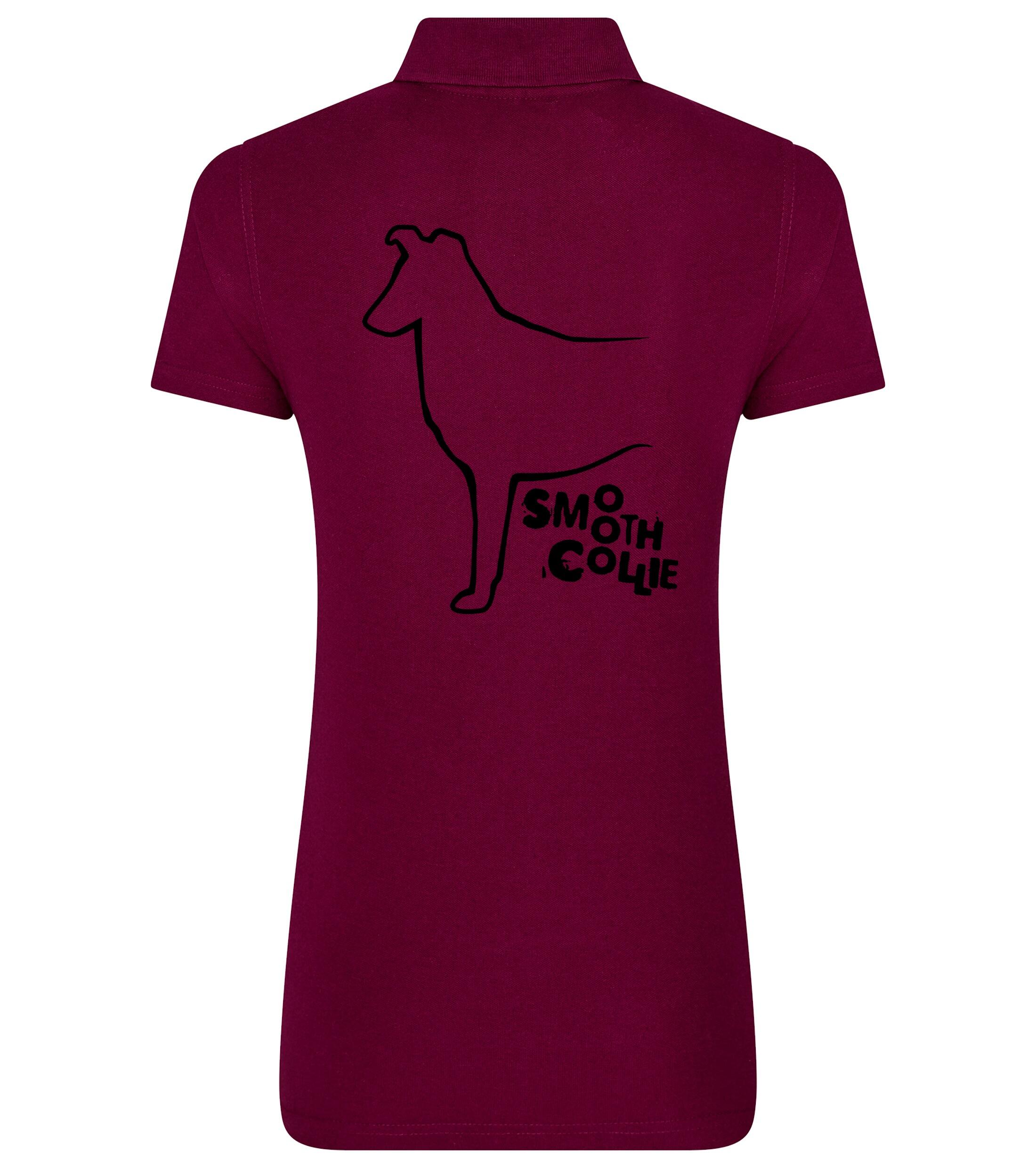 Women’s Cotton Polo with Collie (Smooth) Dog Breed Design – Stylish for Every Collie Enthusiast