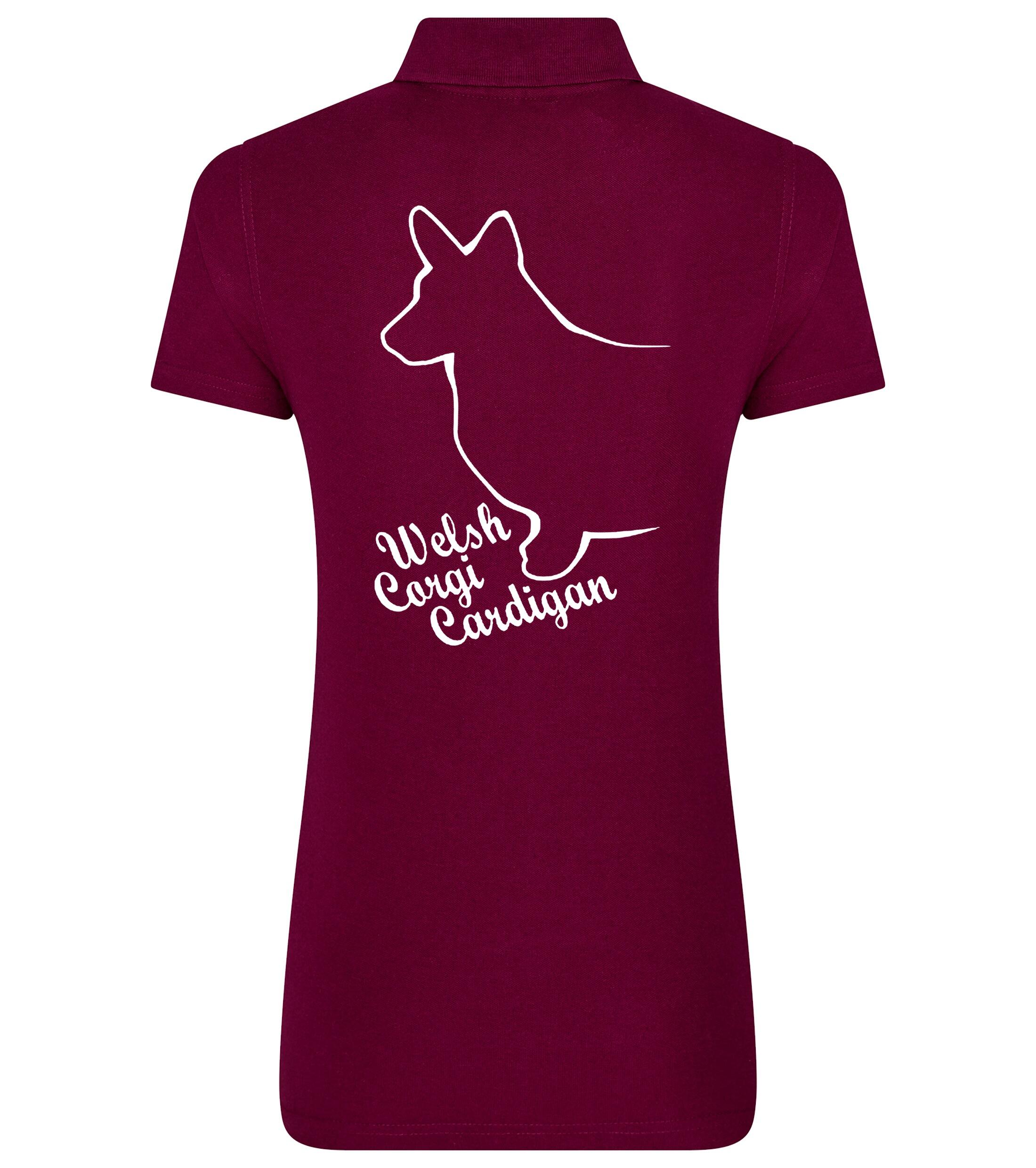 Women’s Cotton Polo with Corgi Cardigan (Welsh) Dog Breed Design – Comfort for all Corgi Enthusiast