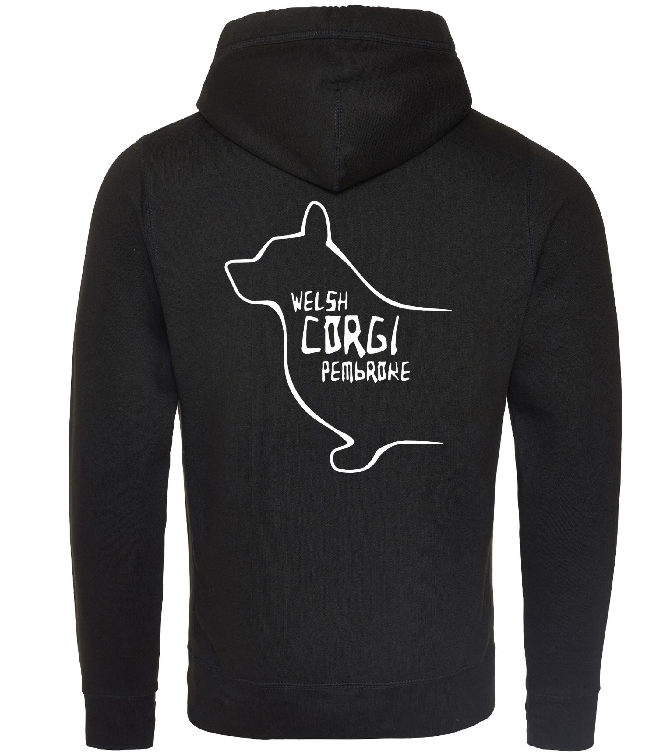 Unisex Crossneck Pullover Hoodie with Corgi Pembroke (Welsh) Dog Breed Design