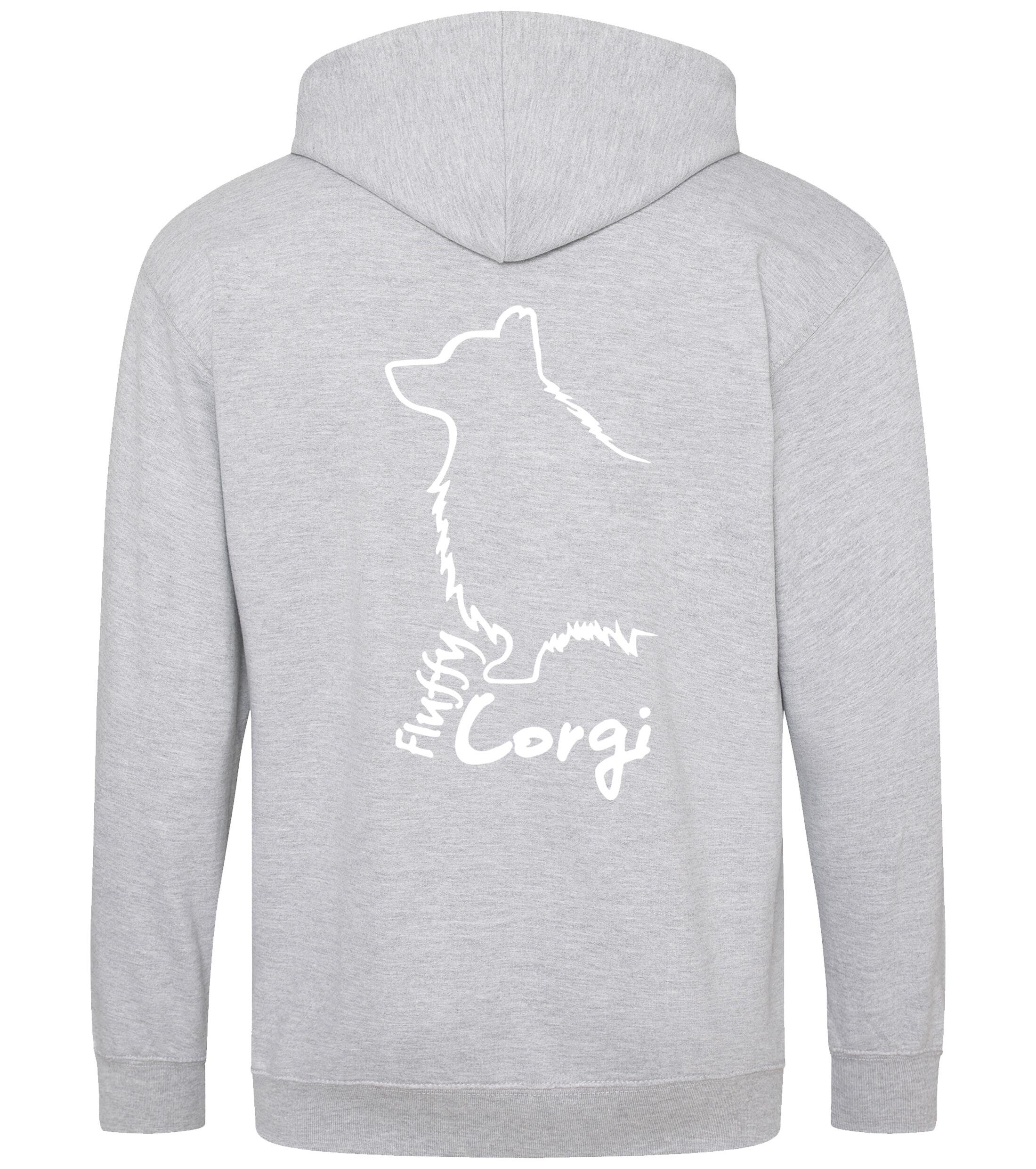 Corgi Fluffy Dog Breed Design Zipped Hoodie – Comfort, Style, and Corgi Pride