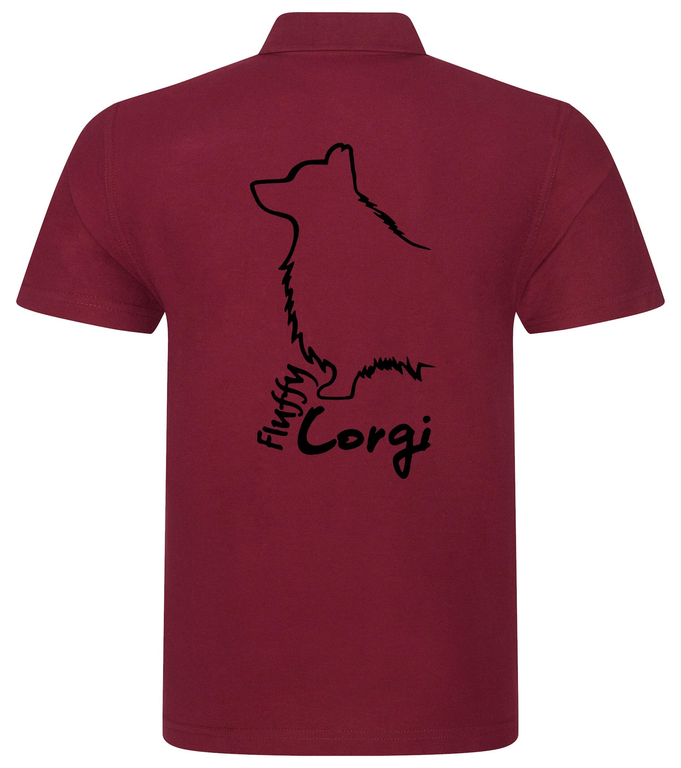 Unisex Cotton Polo with Corgi Fluffy Dog Breed Design – Timeless Style for Corgi Lovers