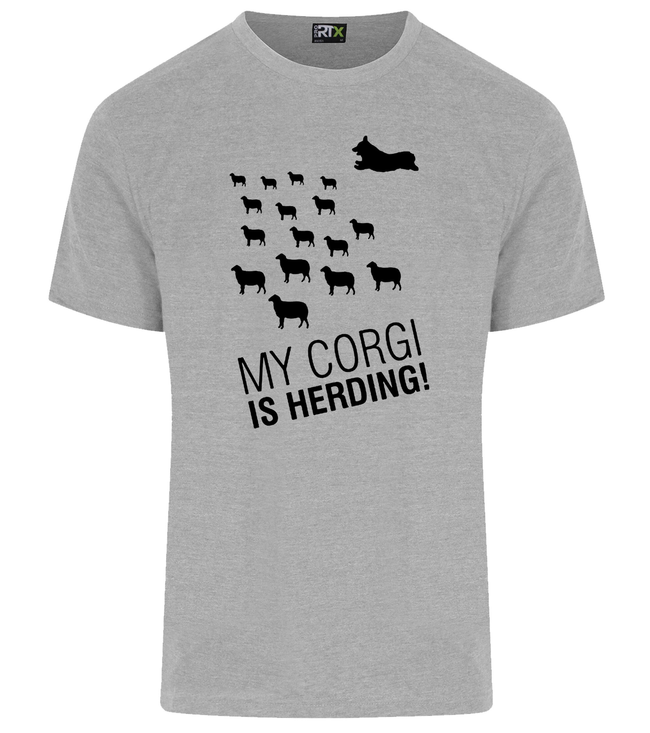 Unisex Roundneck T-shirt with Corgi Herding Dog Breed Design – Casual Style for Corgi Herding Fans