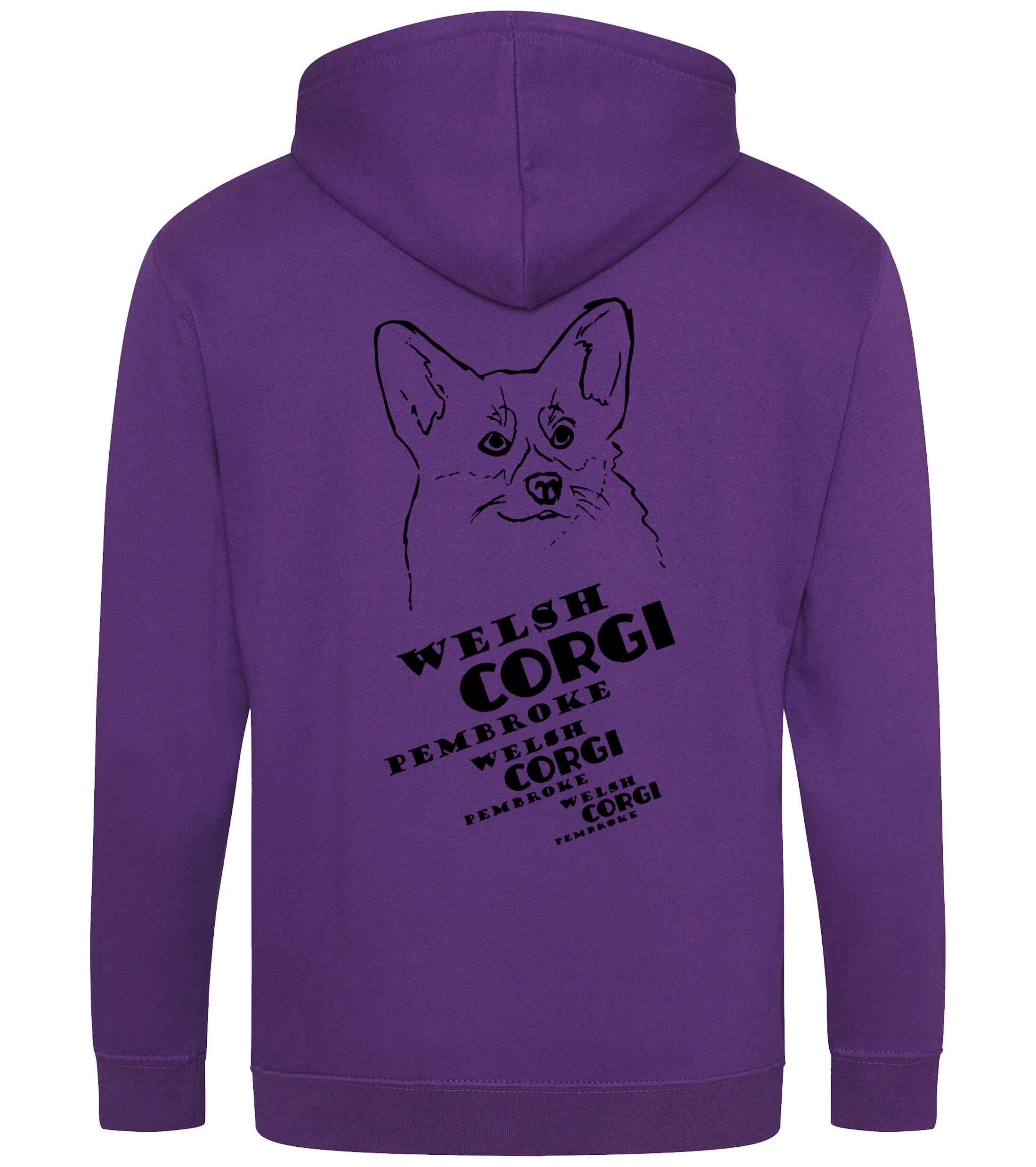 Corgi Pembroke (Face) Dog Breed Design Zipped Hoodie – Comfort, Style, and Corgi Pride