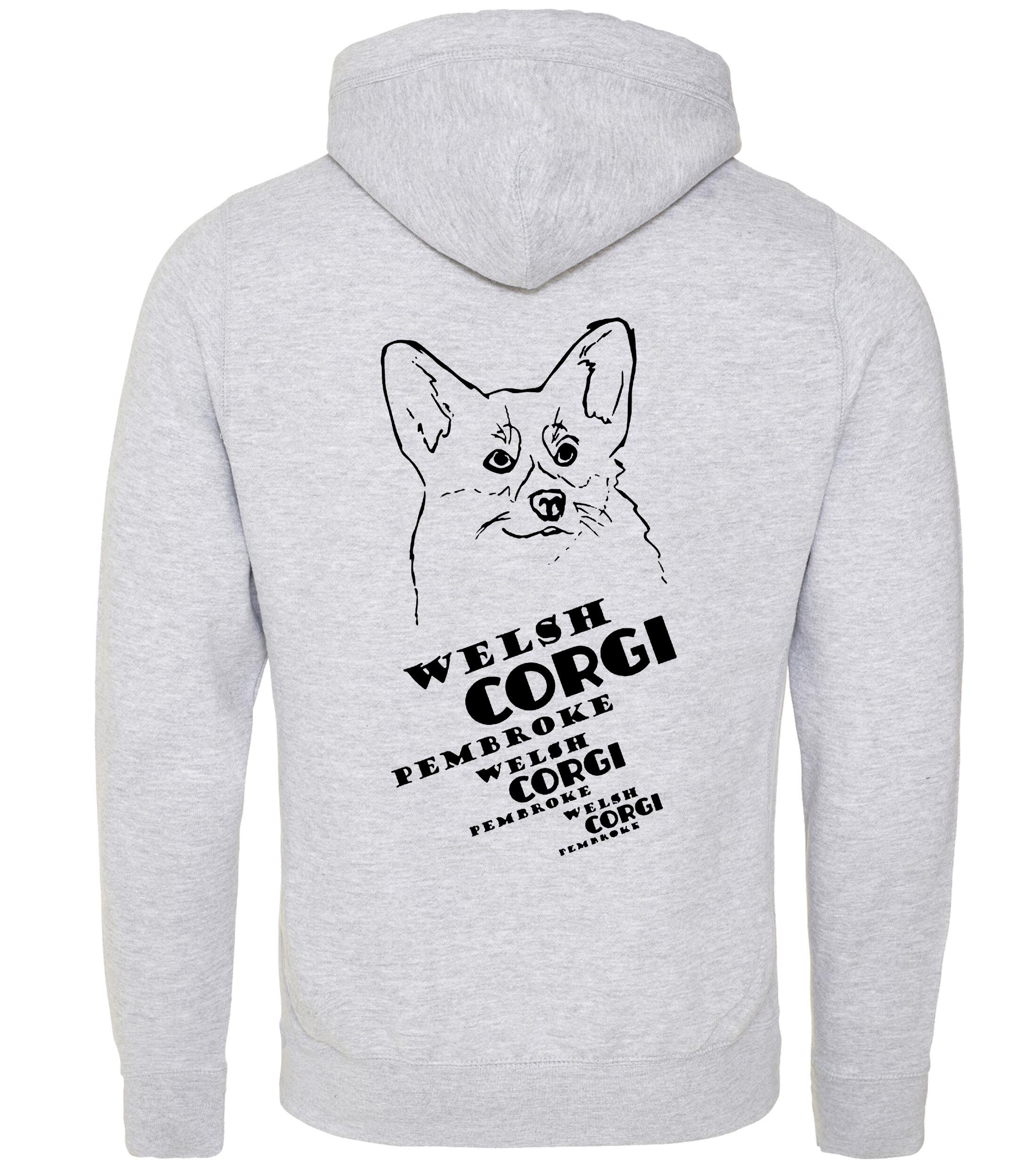Unisex Crossneck Pullover Hoodie with Corgi Pembroke (Face) Dog Breed Design