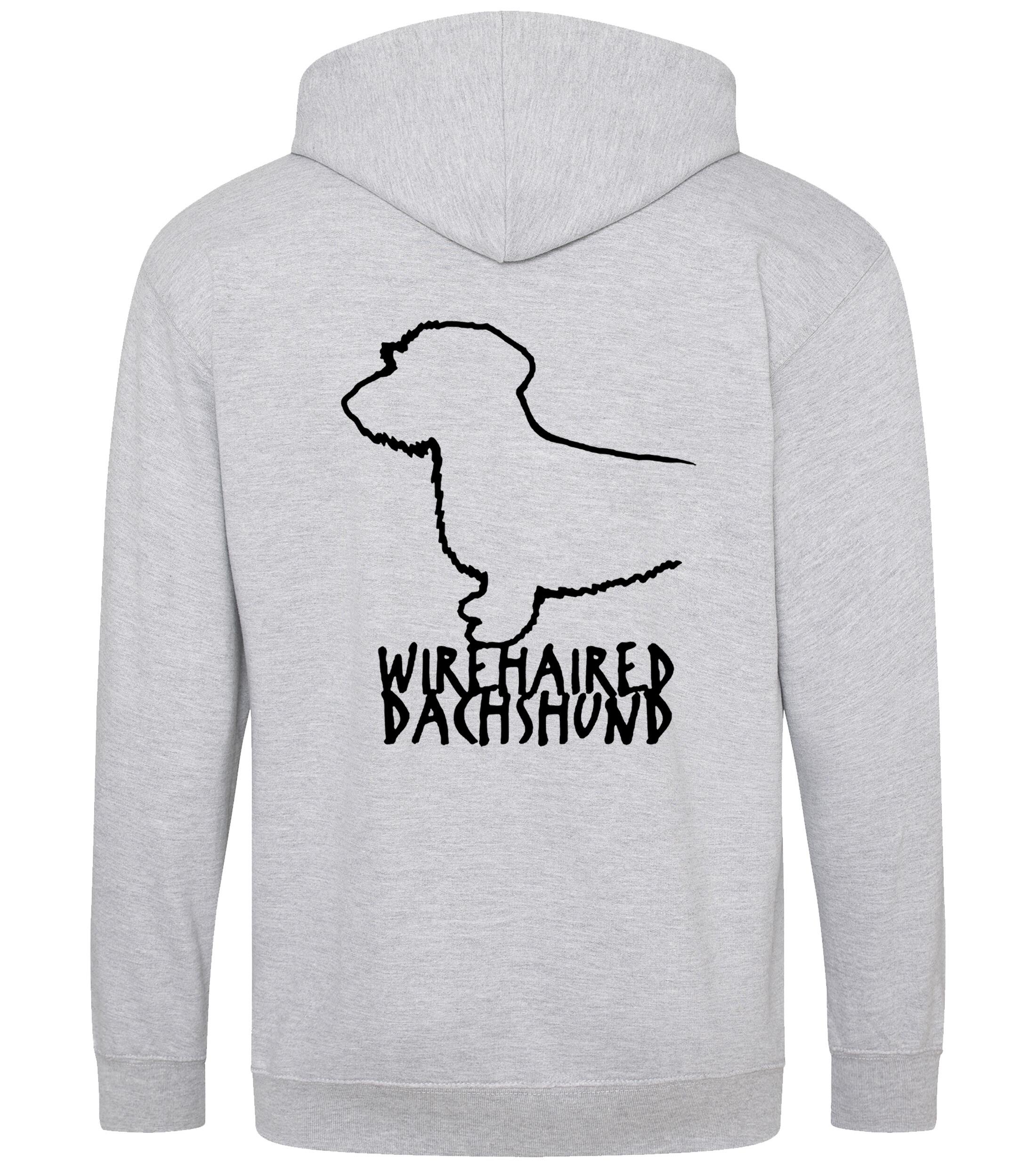 Dachshund (Wirehaired) Dog Breed Design Zipped Hoodie – Comfort, Style, and Dachshund Pride
