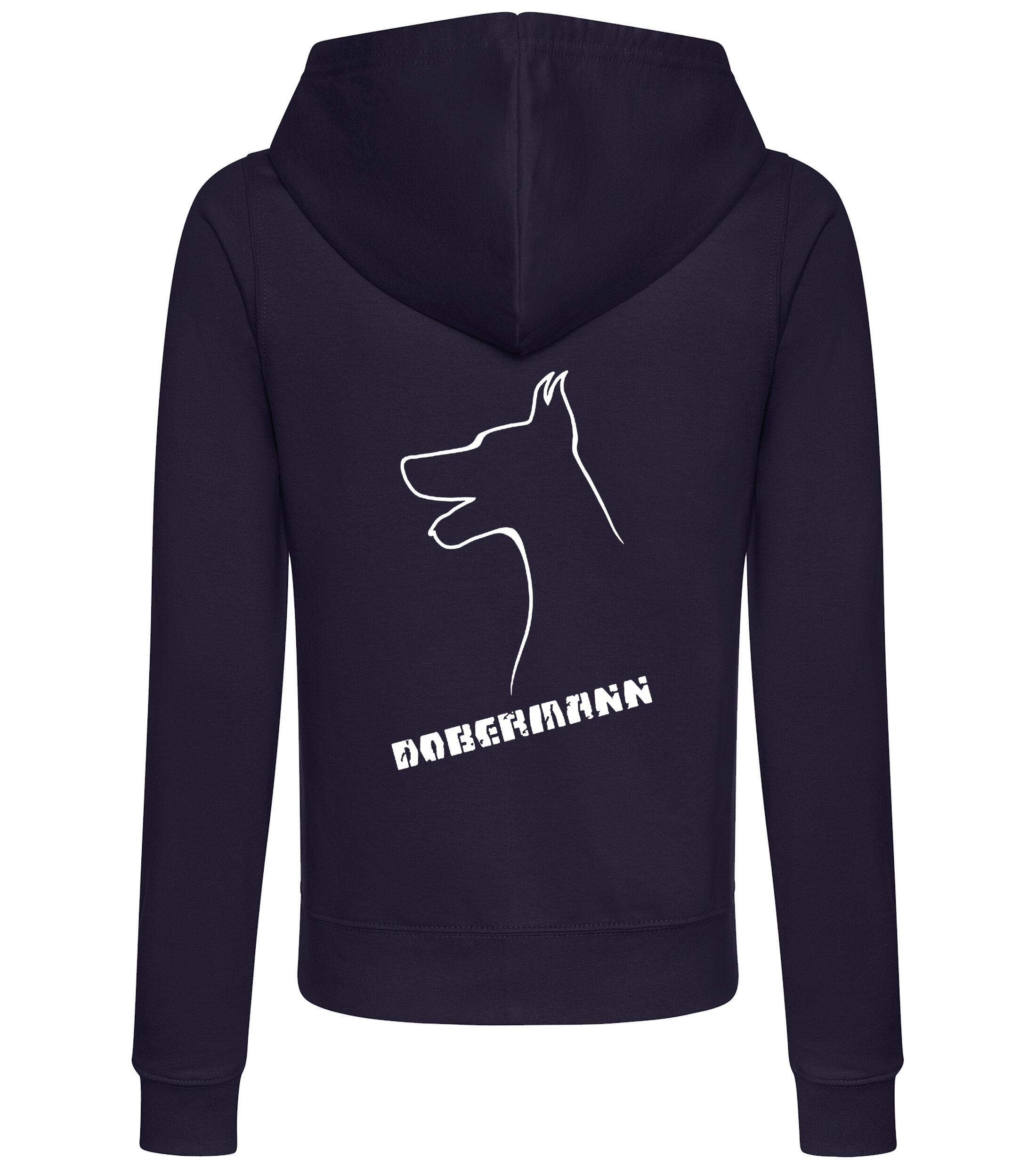 Dobermann (Head) Women’s Zipped Hoodie – Stylish & Cozy for Dobermann Enthusiasts