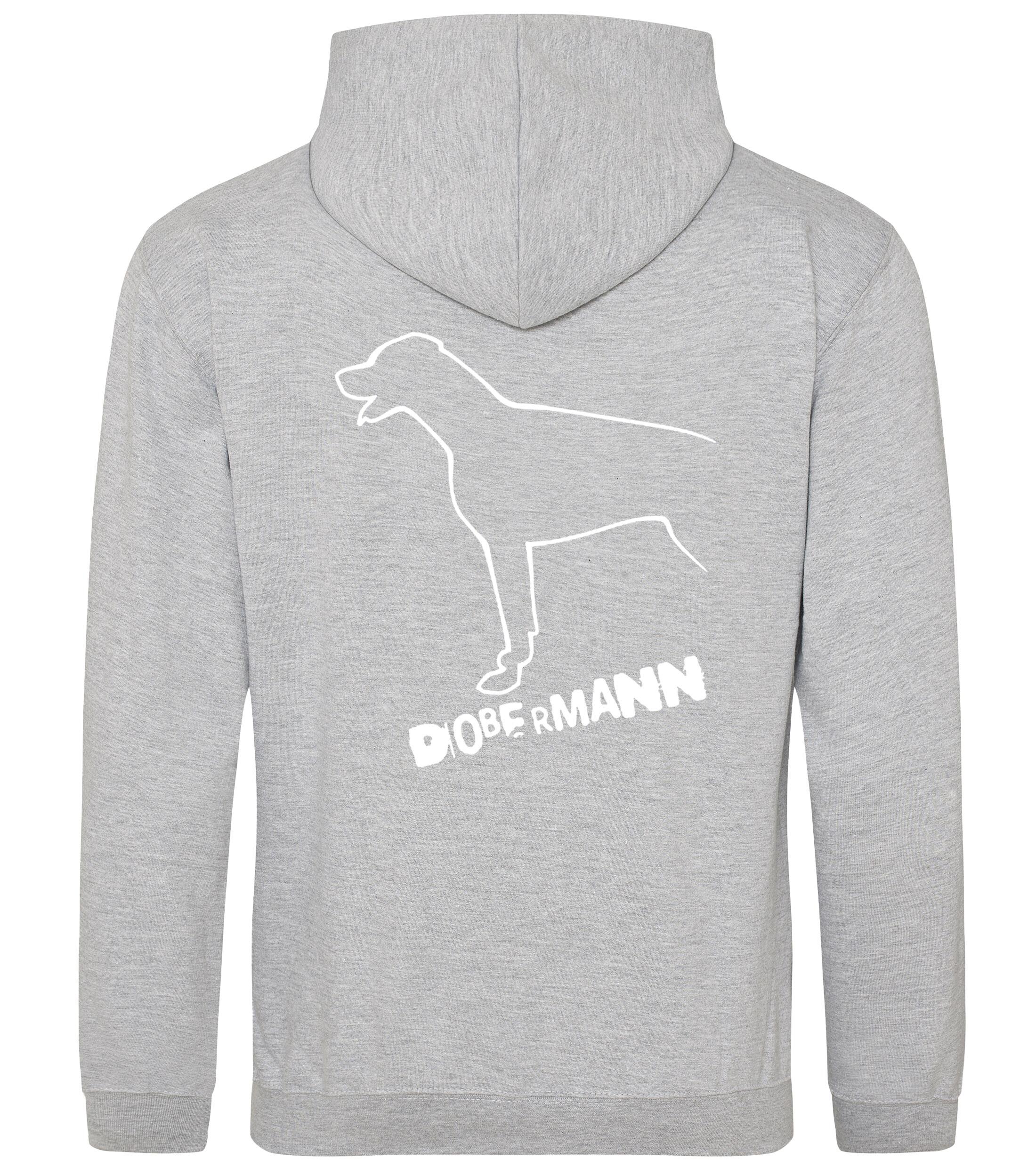 Dobermann (Outline) Design Pullover Hoodie – Stylish & Cozy for Dobermann Enthusiasts