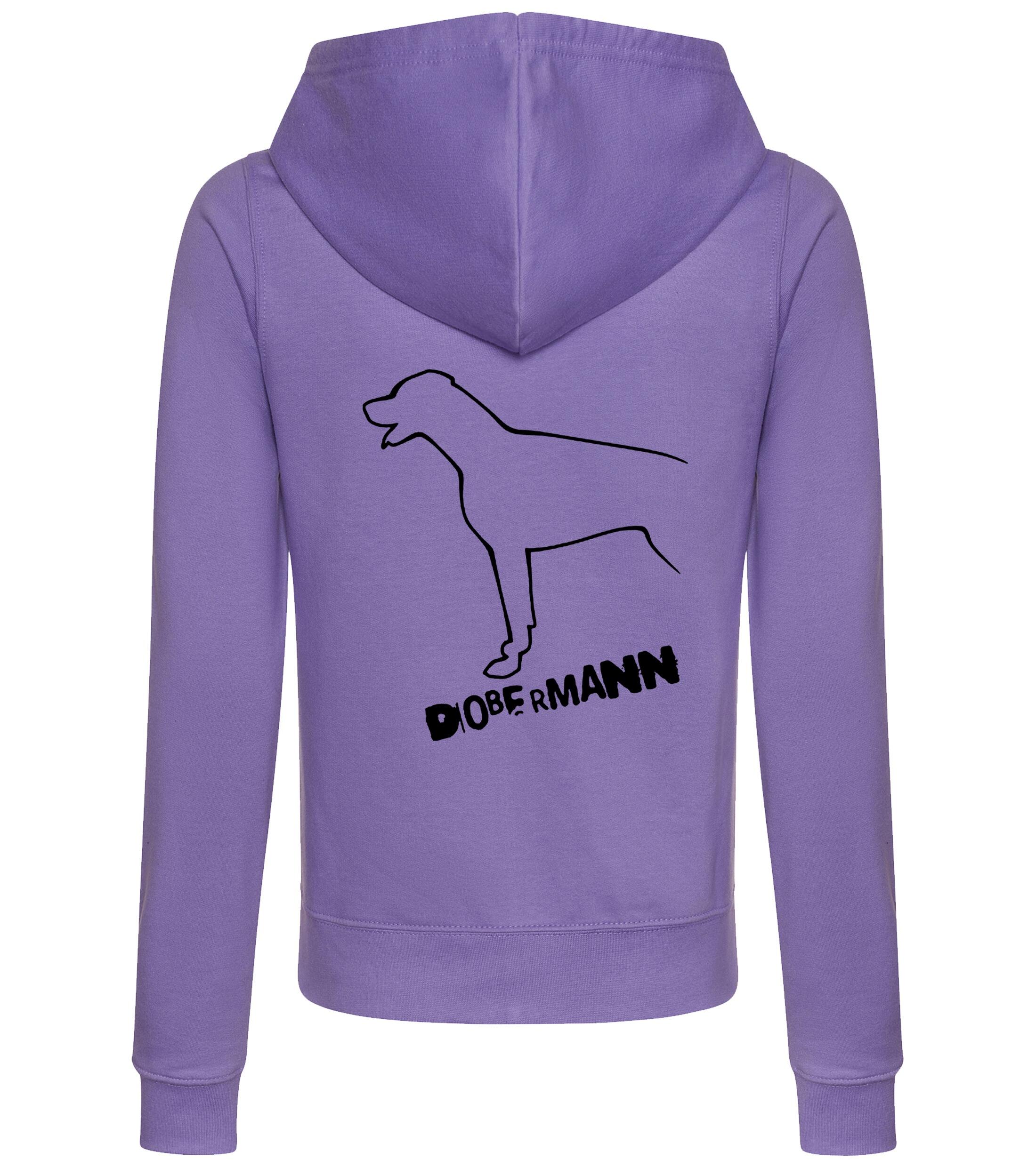 Dobermann (Outline) Women’s Zipped Hoodie – Stylish & Cozy for Dobermann Enthusiasts