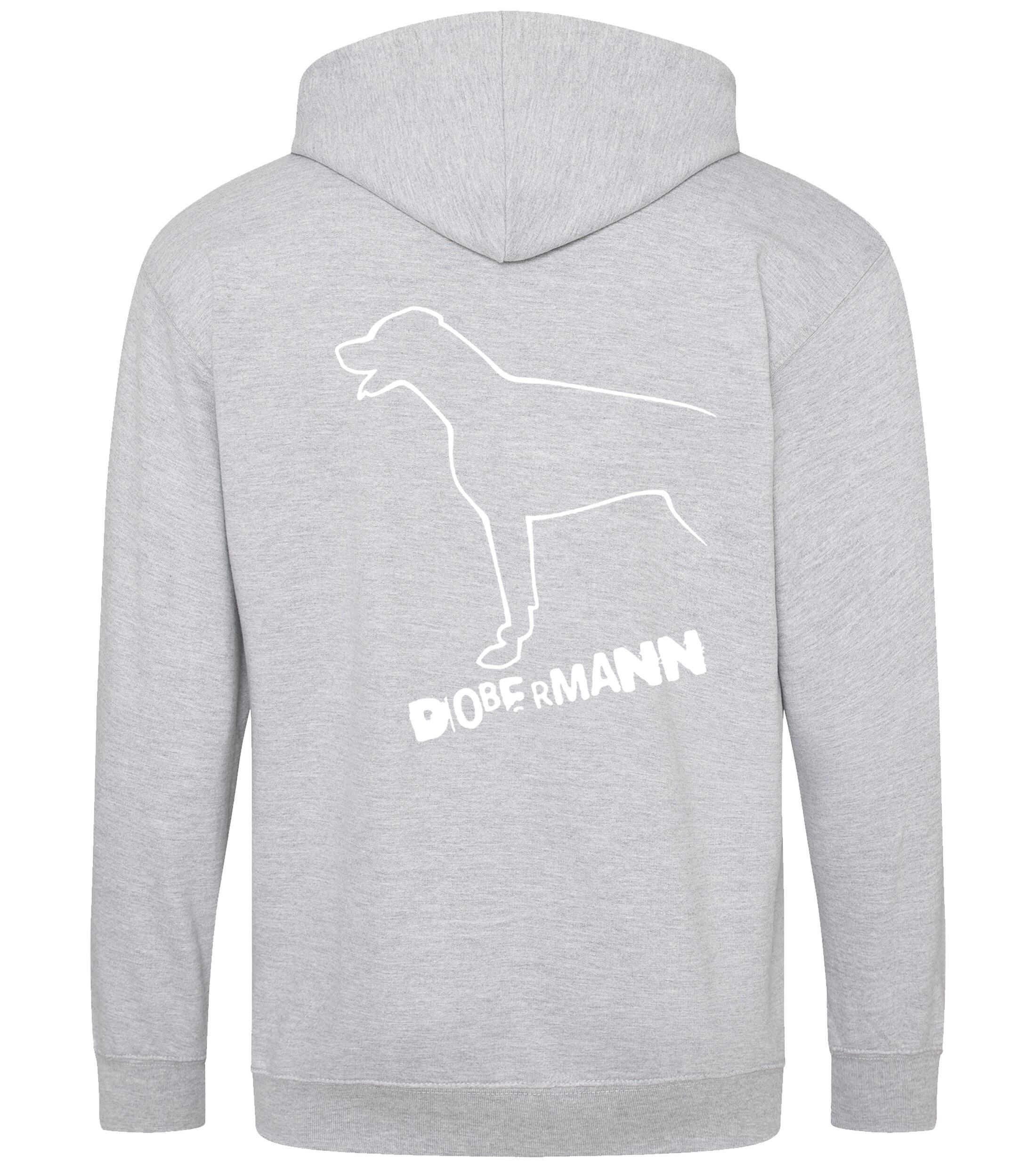 Dobermann (Outline) Zipped Hoodie – Comfort, Style, and Dobermann Pride