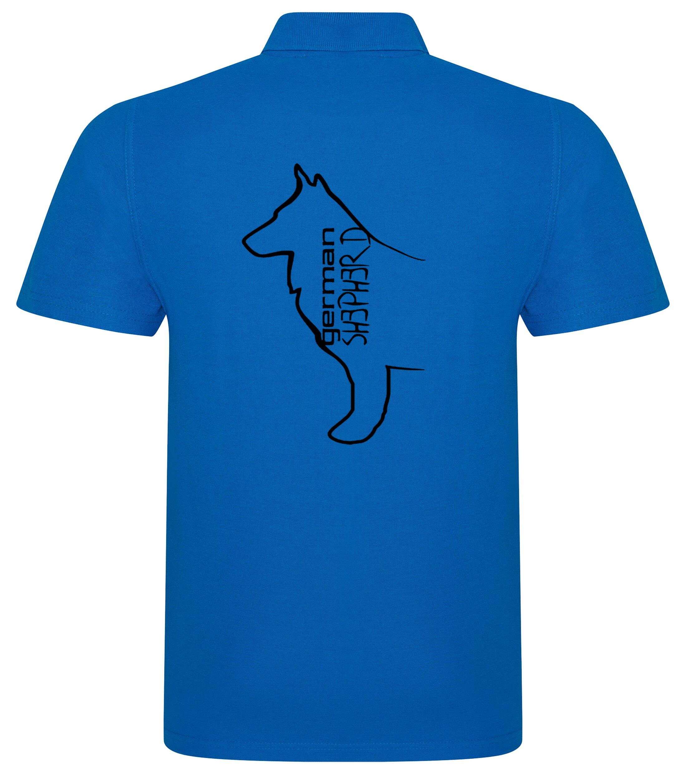 German Shepherd Outline Unisex Cotton Polo – Comfort and Style for Every Shepherd Enthusiast
