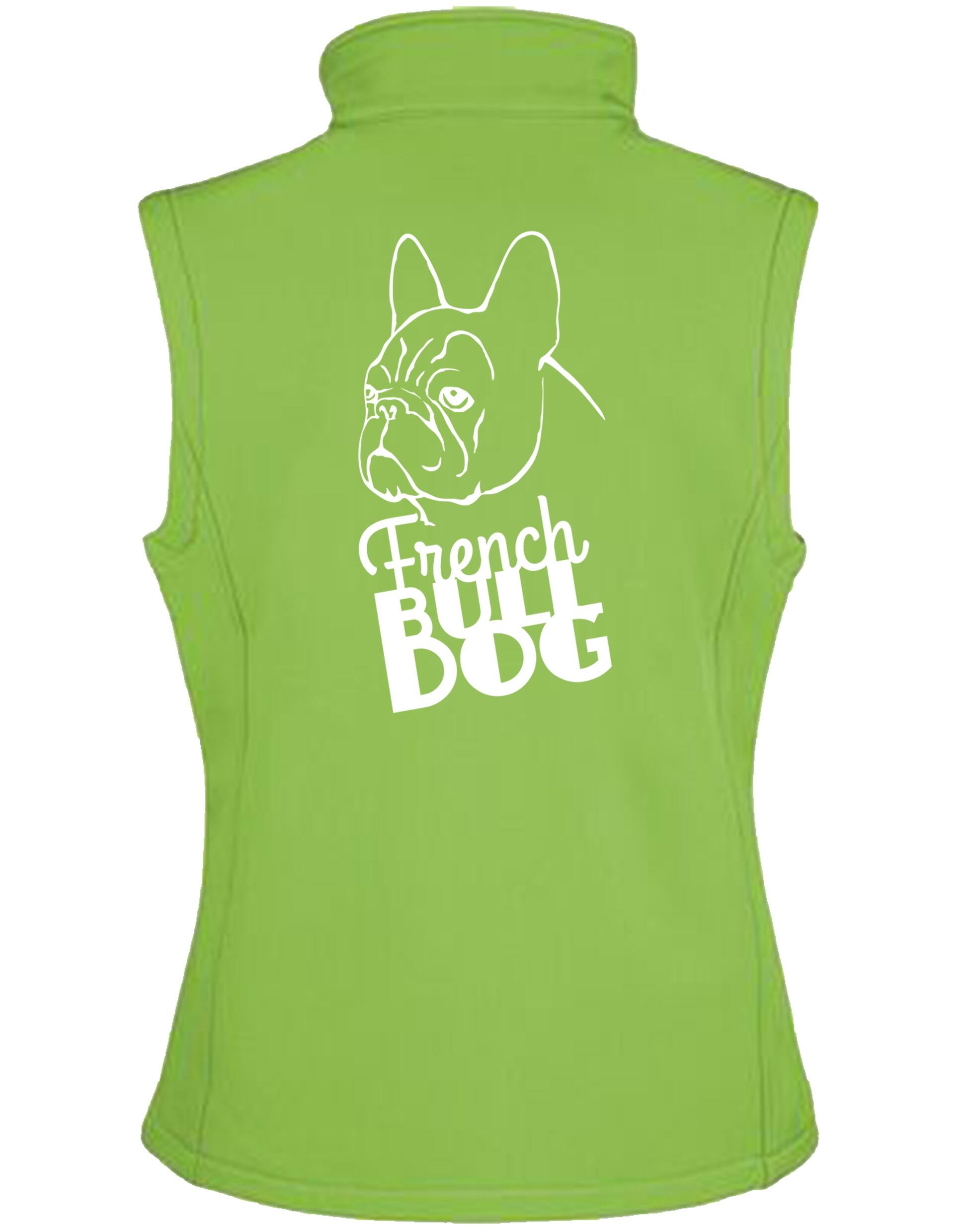 French Bulldog (Head) Design Unisex Softshell Gilet – Functional Style for French Bulldog Enthusiasts