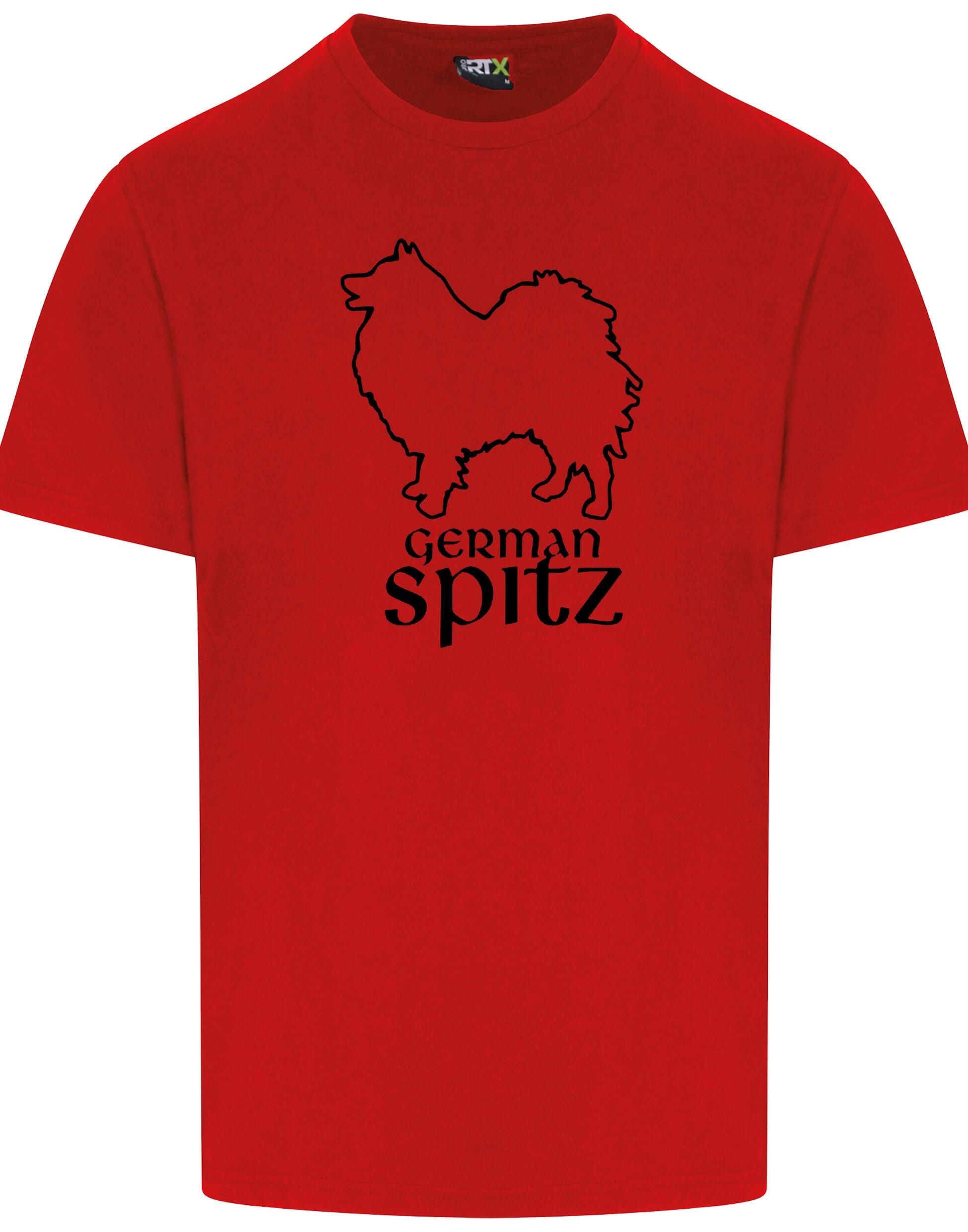 German Spitz Unisex Roundneck T-shirt featuring a vibrant dog breed design, crafted from breathable cotton with a relaxed unisex fit, perfect for dog lovers and German Spitz enthusiasts.