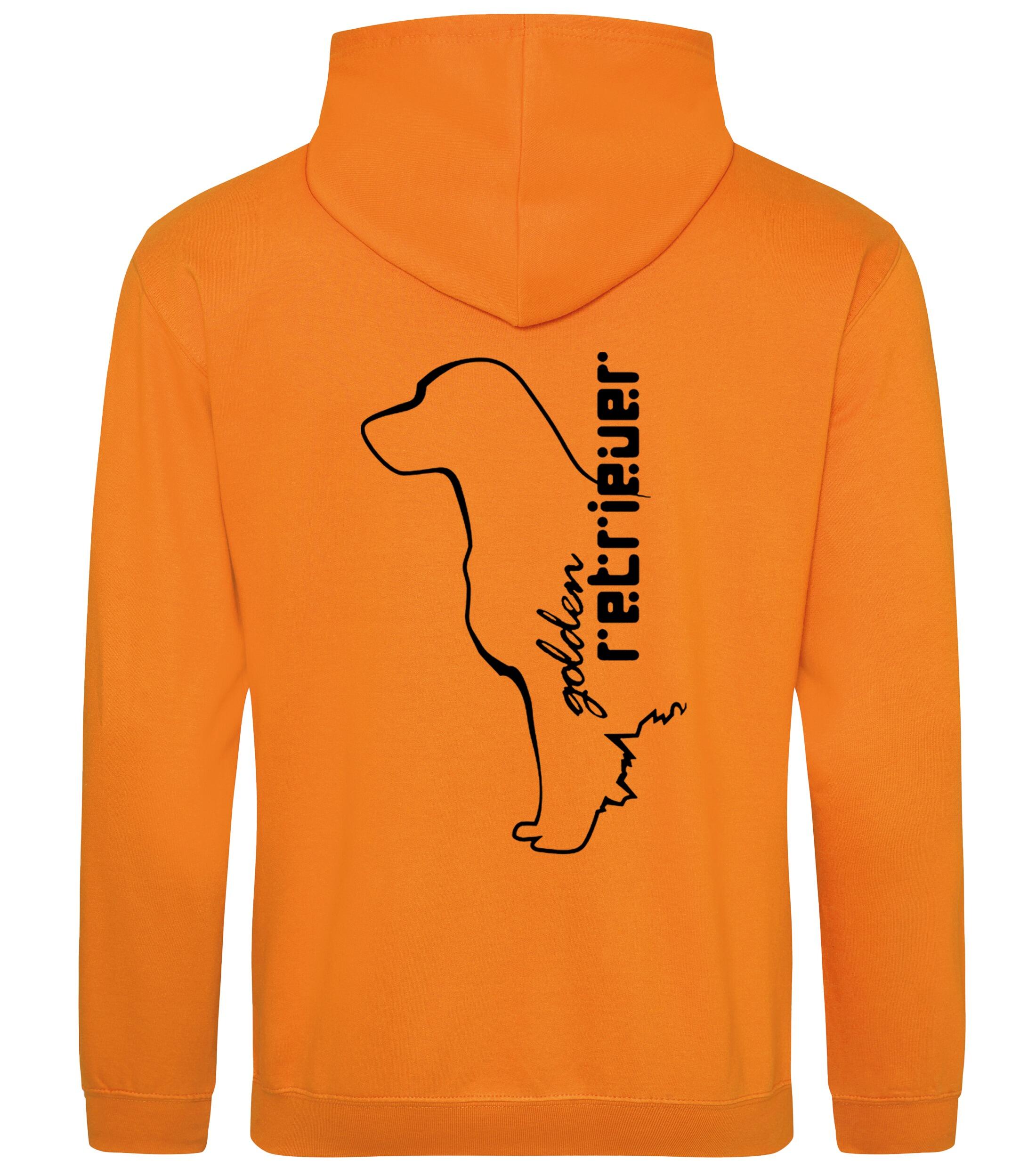 Pullover hoodie featuring an exclusive Golden Retriever design and paw prints, crafted from heavy-blend fabric with a cozy fleece interior, perfect for dog lovers and outdoor comfort.
