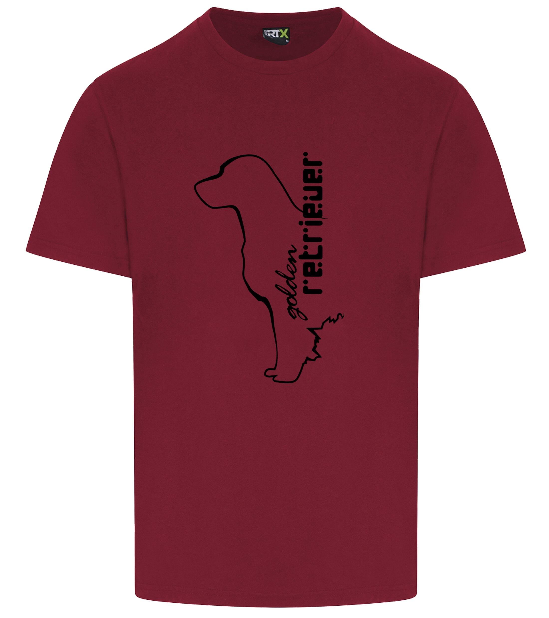 Unisex Roundneck T-shirt with a detailed Golden Retriever graphic, crafted from soft cotton for breathable comfort and featuring a relaxed, versatile fit suitable for all genders.