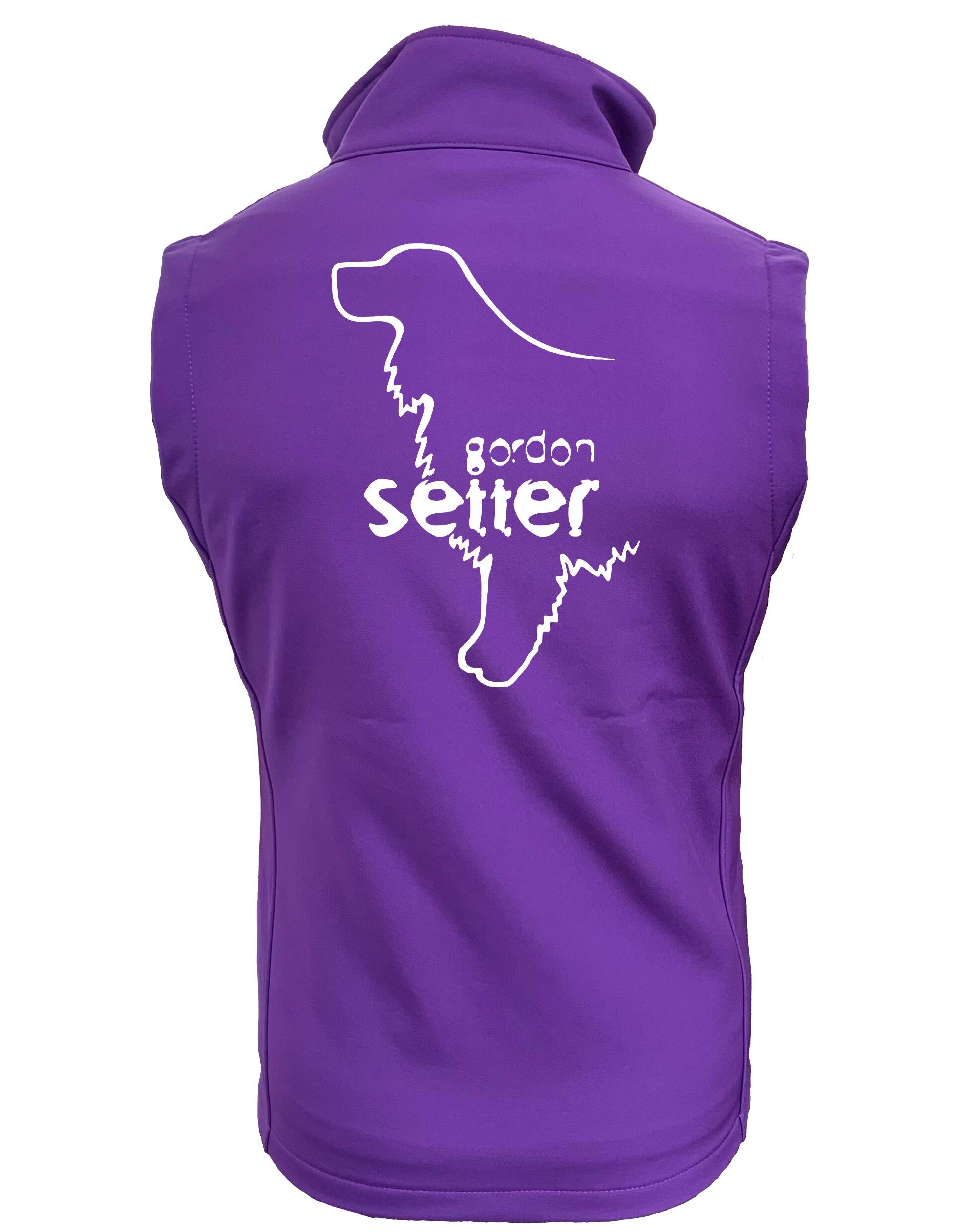 Women’s Softshell Gilet with exclusive Gordon Setter design, tailored fit, water-resistant fabric, and customization options for personalized style.