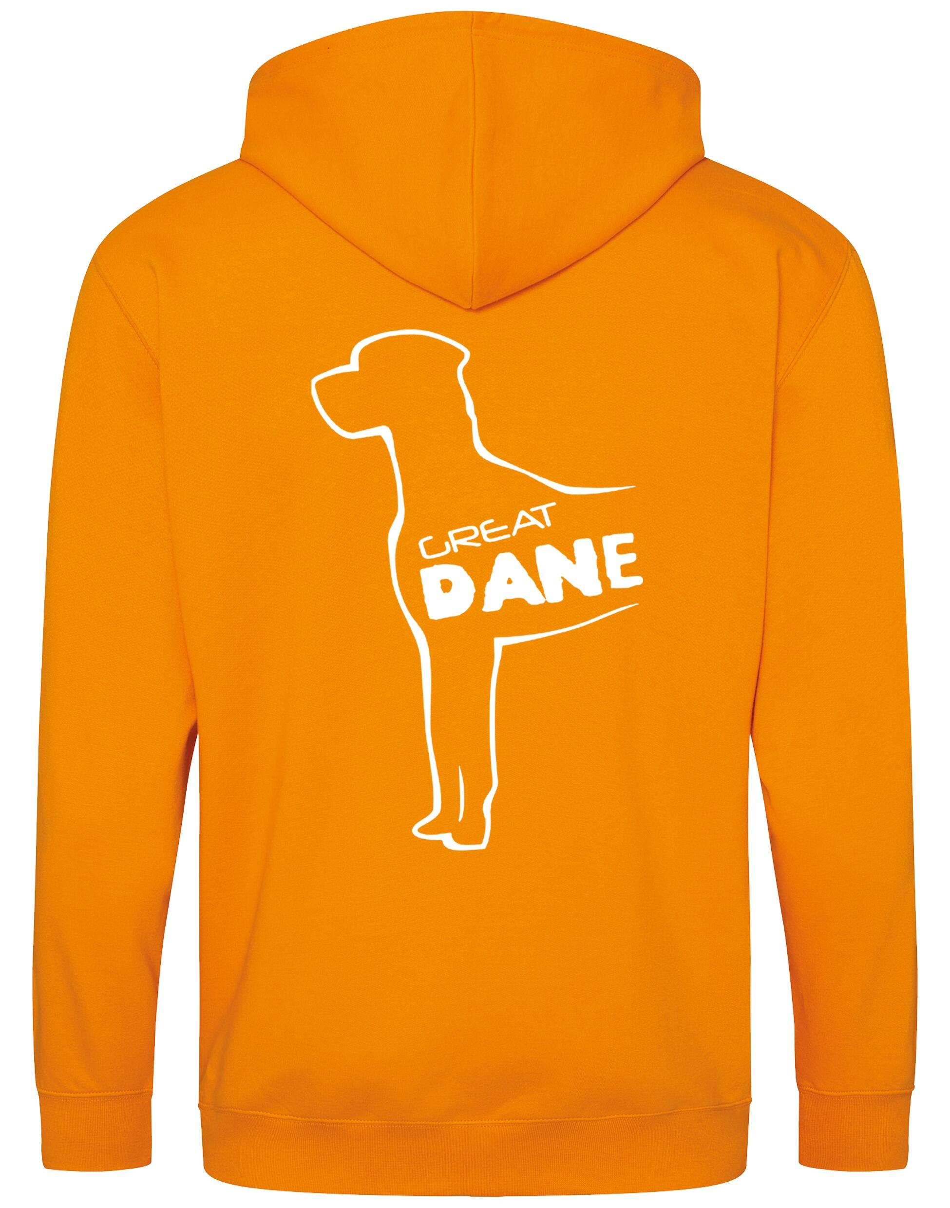 Zipped hoodie featuring exclusive Great Dane artwork, crafted from heavy-blend fabric with a brushed fleece interior, full-zip closure, and spacious front pockets.