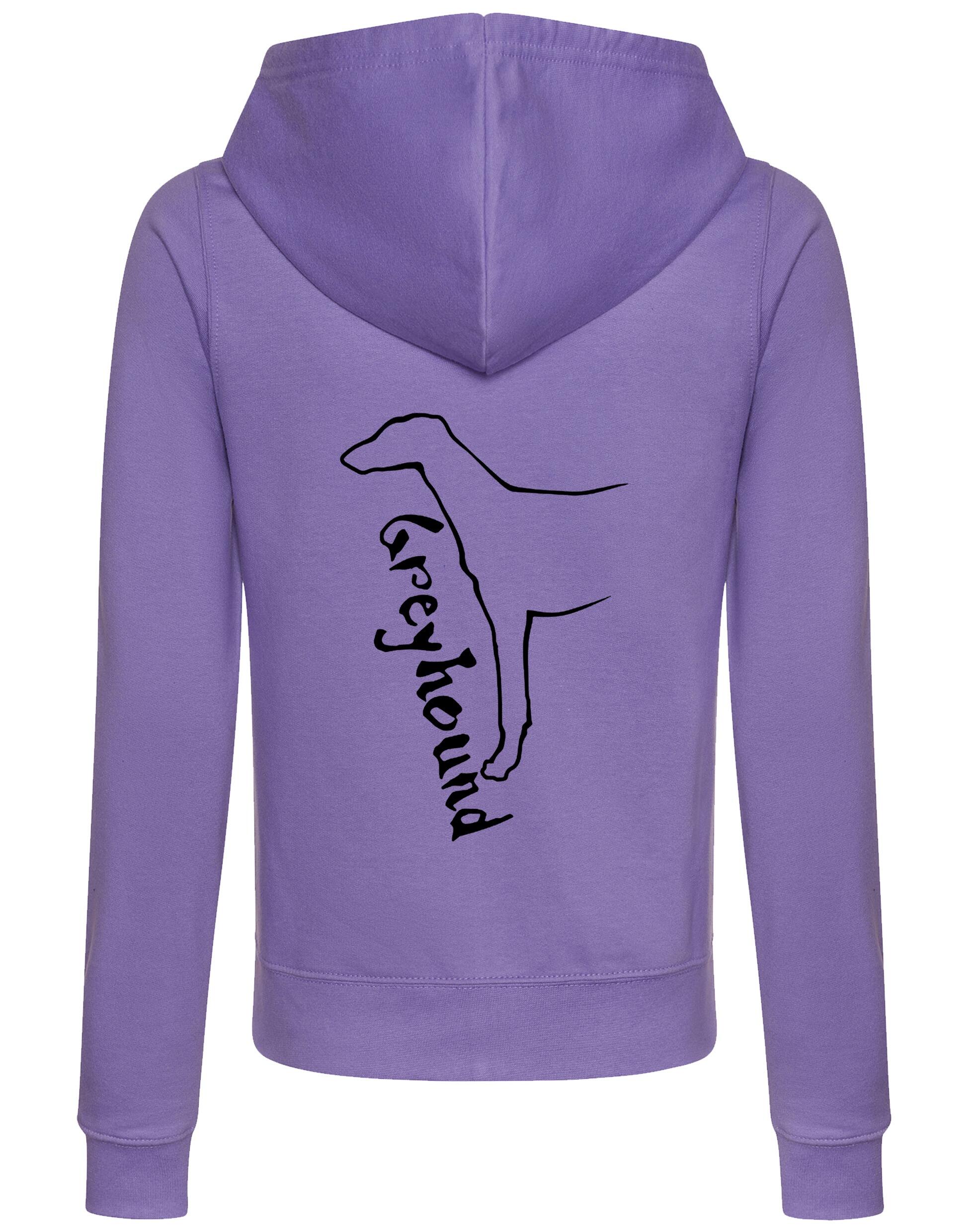 Greyhound Women’s Zipped Hoodie with exclusive breed design, breathable fabric, full-zip closure, and cozy hood, ideal for showcasing breed pride and staying comfortable.
