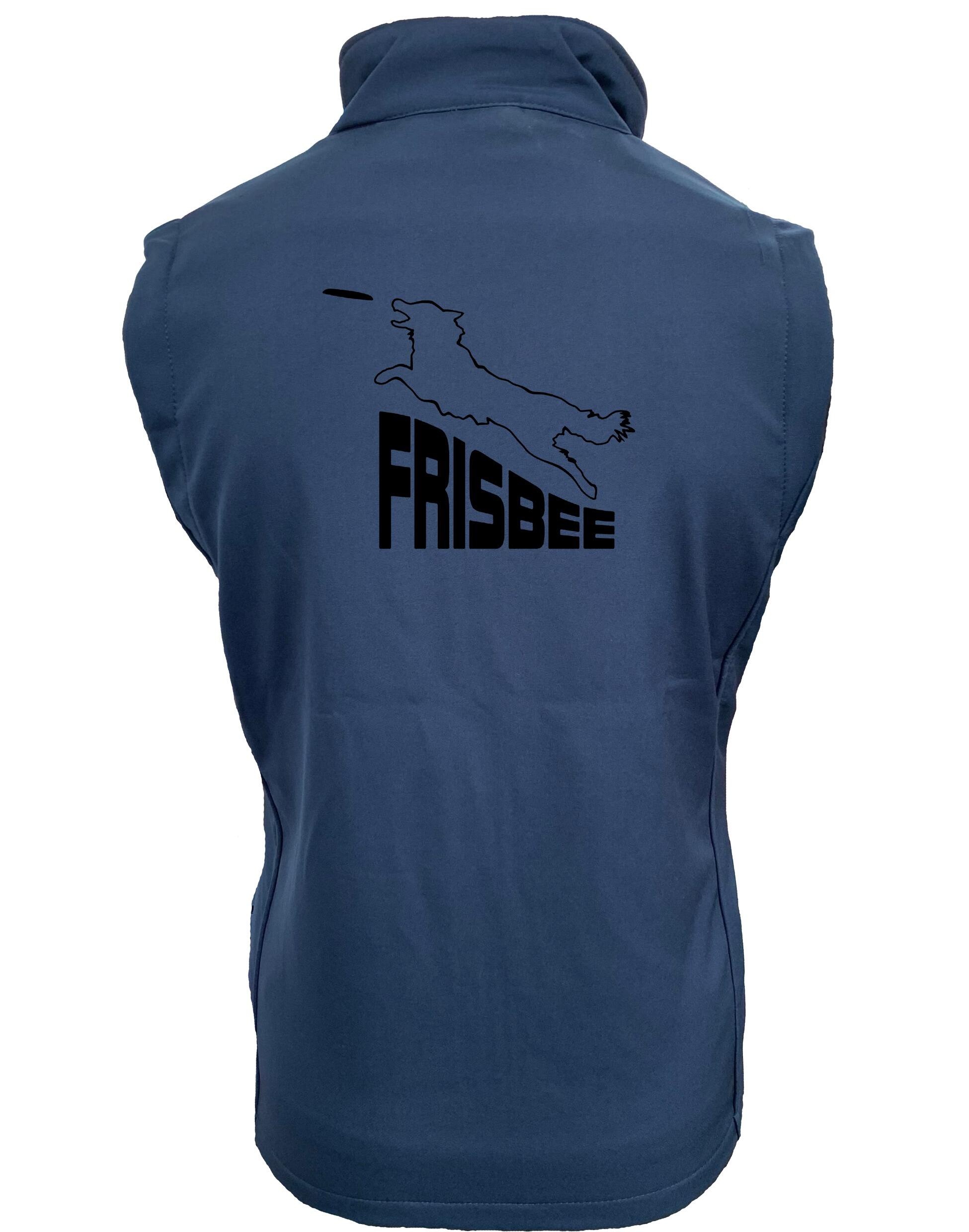Frisbee Unisex Softshell Gilet – Lightweight, water-resistant gilet with fleece lining and exclusive Frisbee-themed artwork, designed for all genders to combine style and functionality.