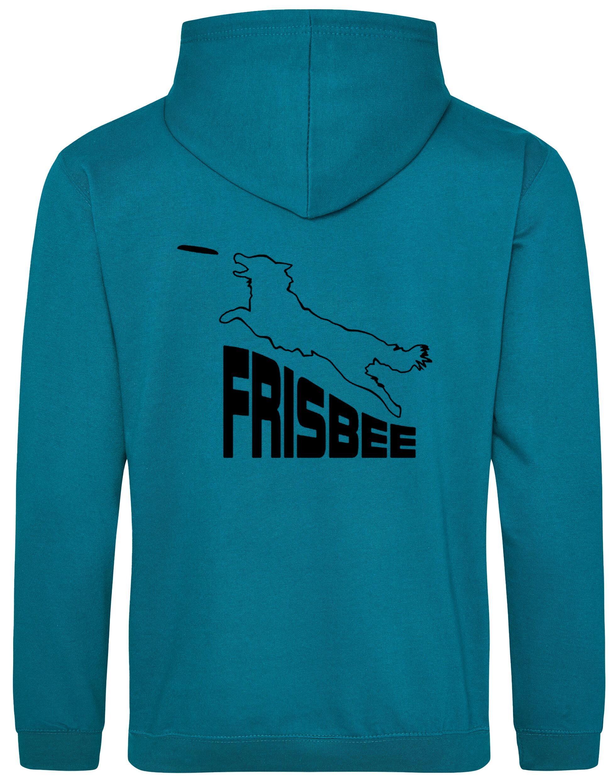 Frisbee Dog Sport Pullover Hoodie – Cozy hoodie with exclusive Frisbee-inspired artwork, brushed fleece interior, and personalization options, designed for Frisbee enthusiasts.