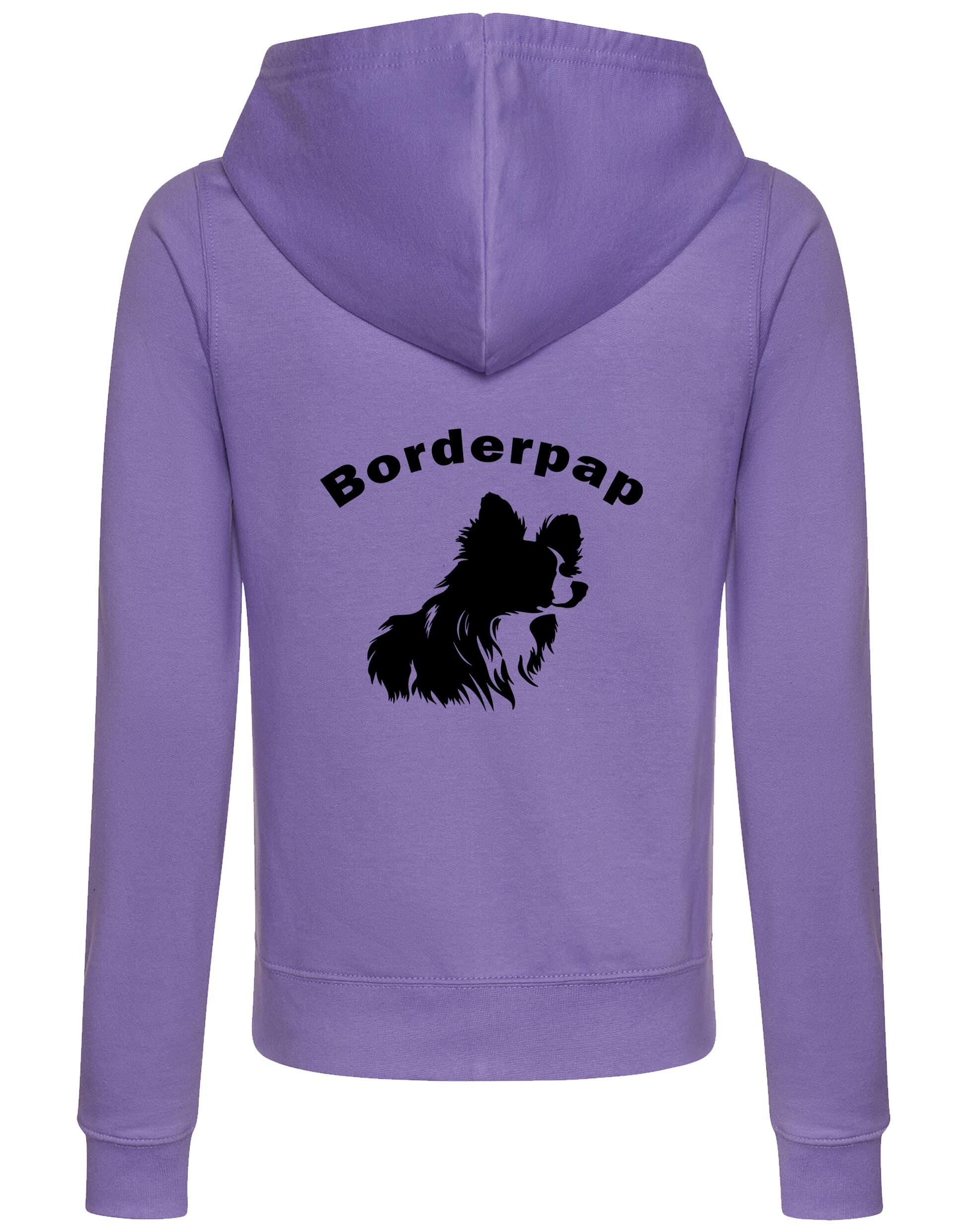 Women’s Zipped Hoodie with Border Pap Design – Features exclusive breed artwork, cozy fabric, and a flattering feminine fit.