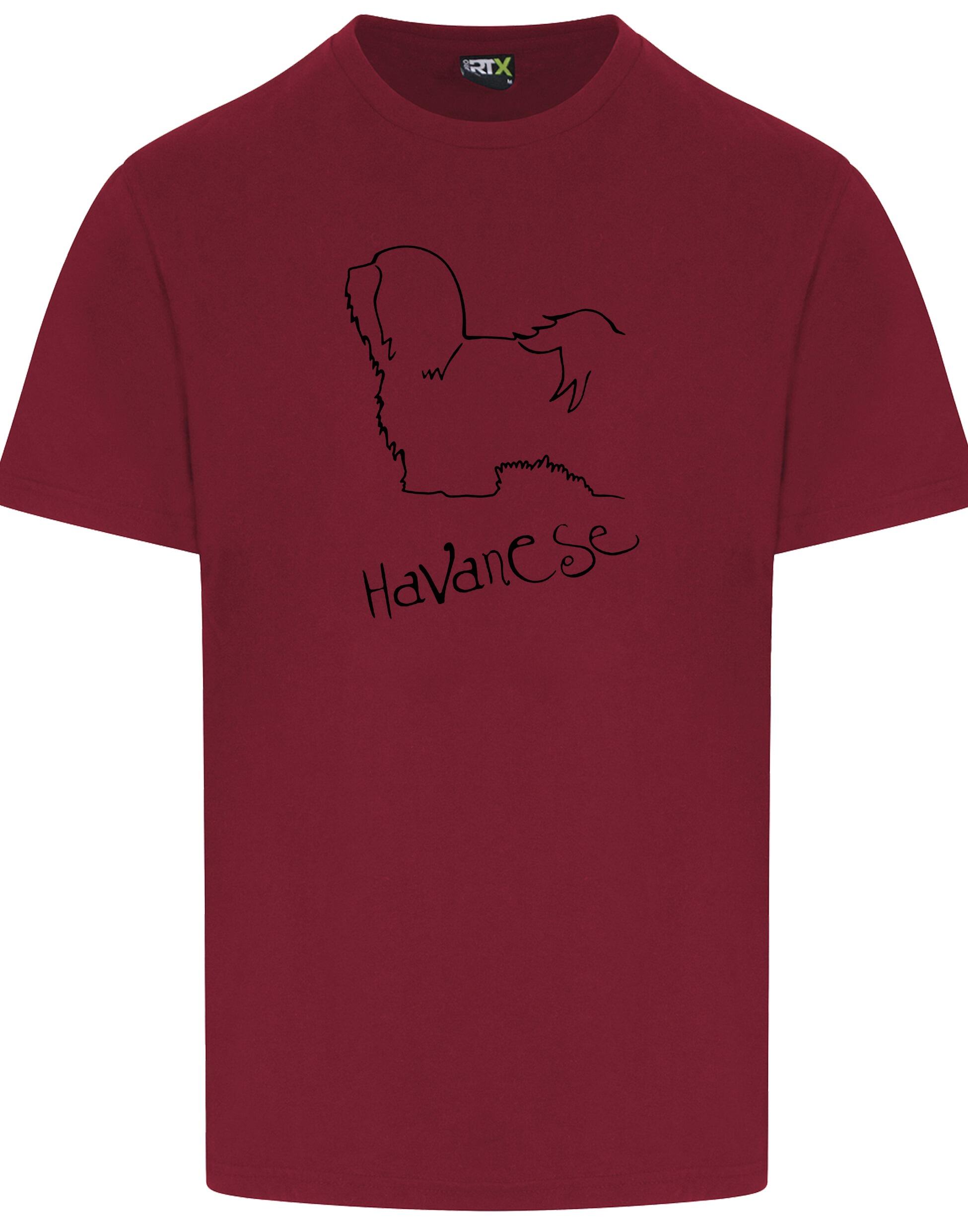 Unisex Roundneck T-shirt featuring a detailed Havanese graphic – stylish and comfortable apparel for Havanese lovers.