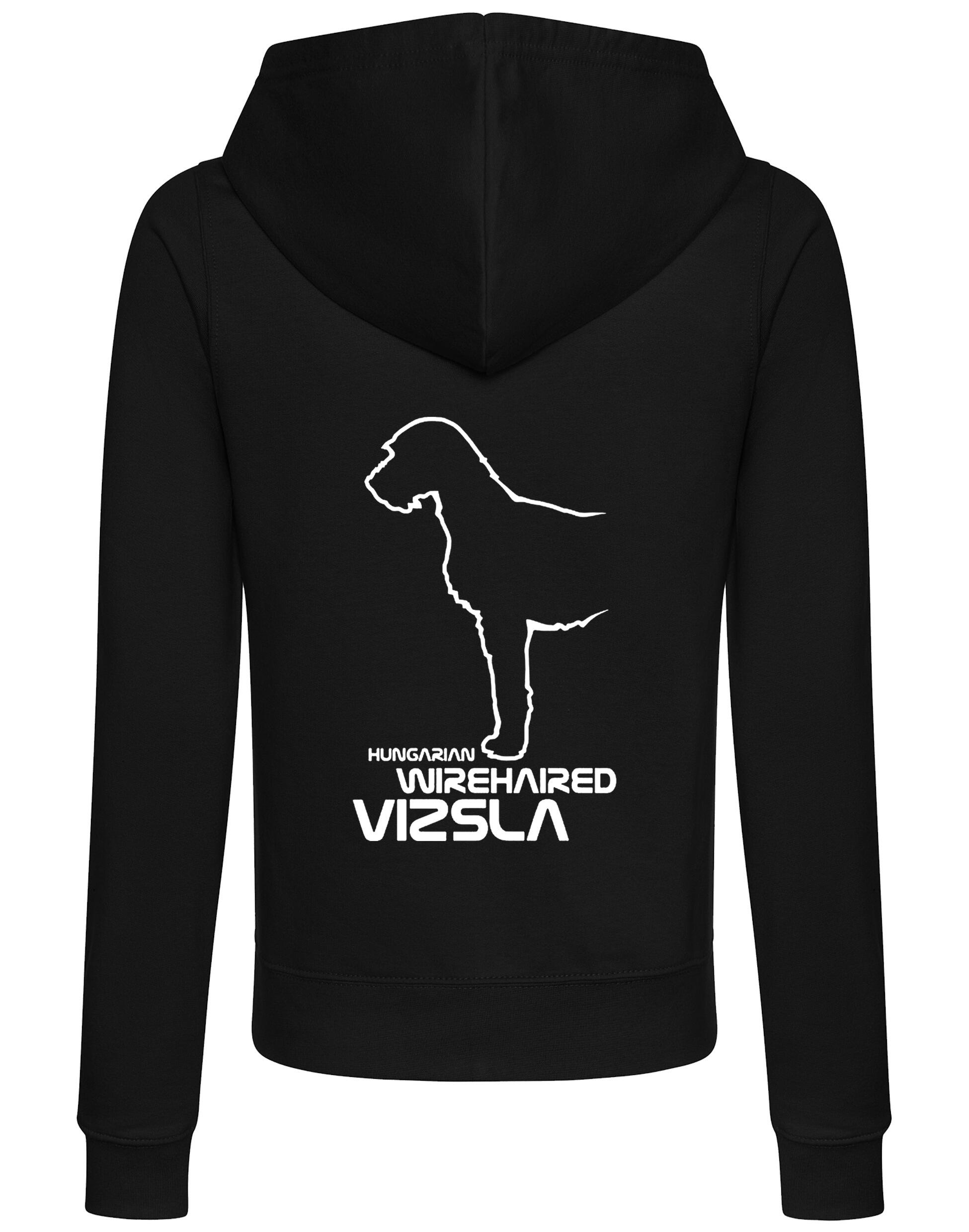 Hungarian Wirehaired Vizsla Women’s Zipped Hoodie with exclusive breed design, cozy hood, and functional pockets.