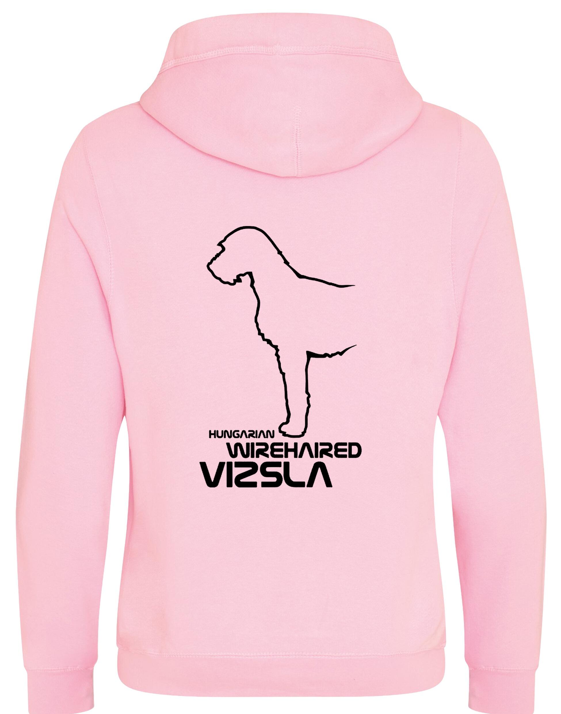Hungarian Wirehaired Vizsla Crossneck Pullover Hoodie with exclusive breed graphic, modern design, and cozy brushed fleece fabric.