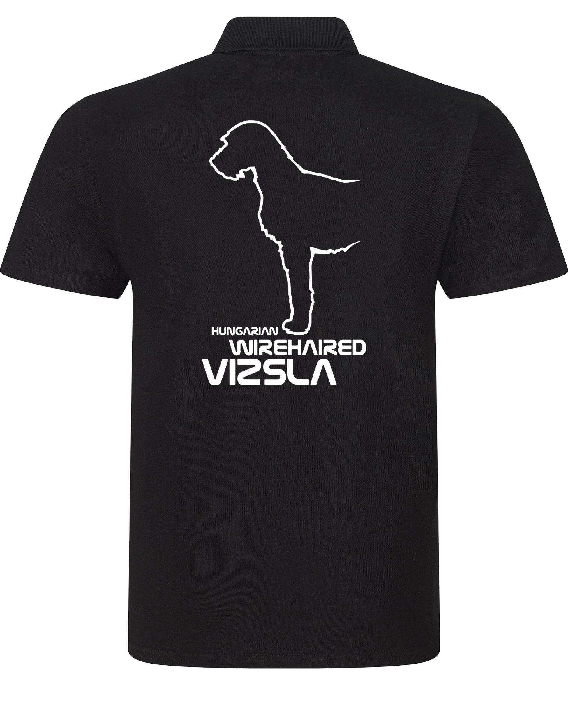 Hungarian Wirehaired Vizsla Unisex Cotton Polo with exclusive breed design and lightweight, breathable fabric.