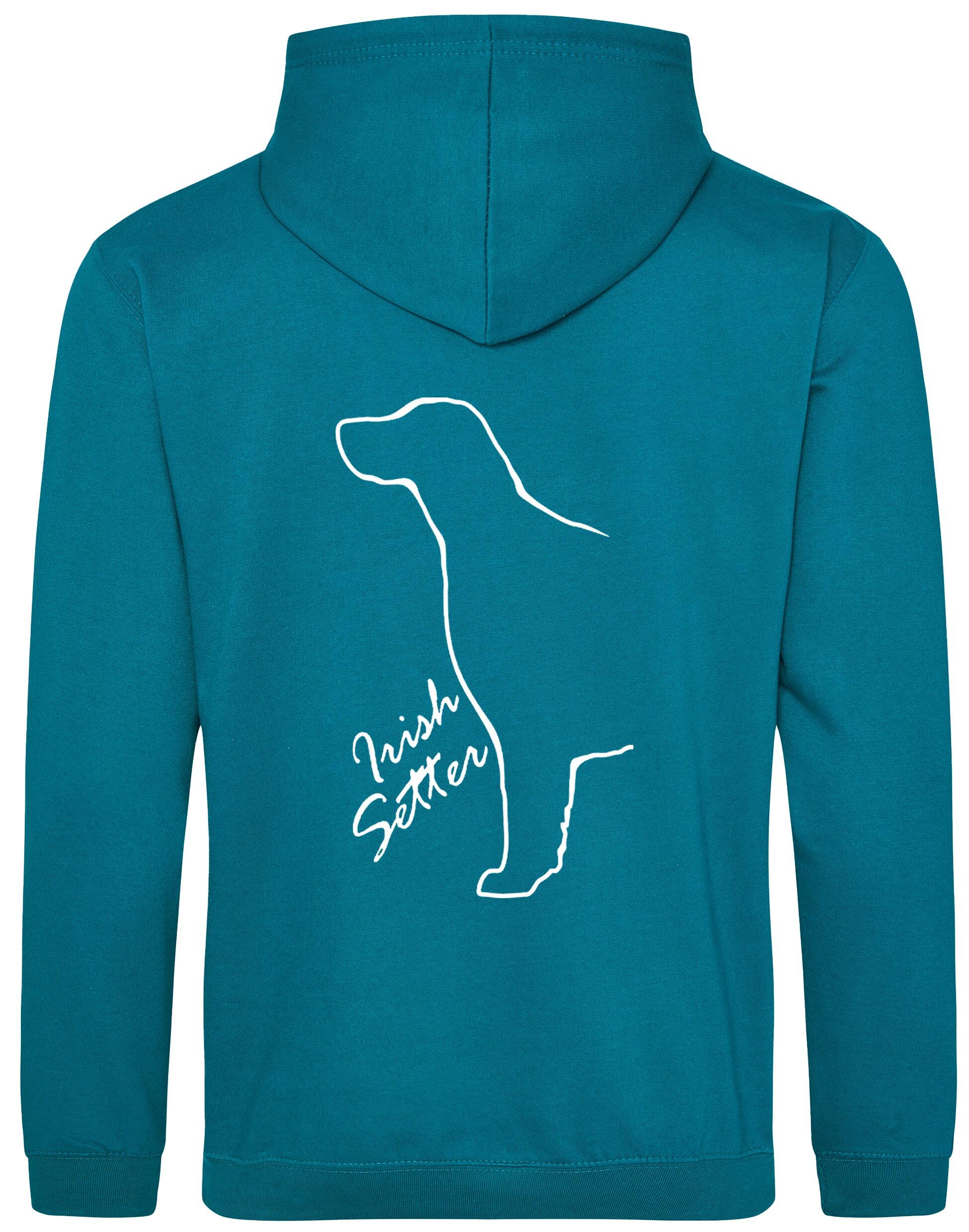 Irish Setter Design Pullover Hoodie featuring exclusive breed artwork, heavy-blend fabric, and a cozy brushed fleece interior for warmth and style.