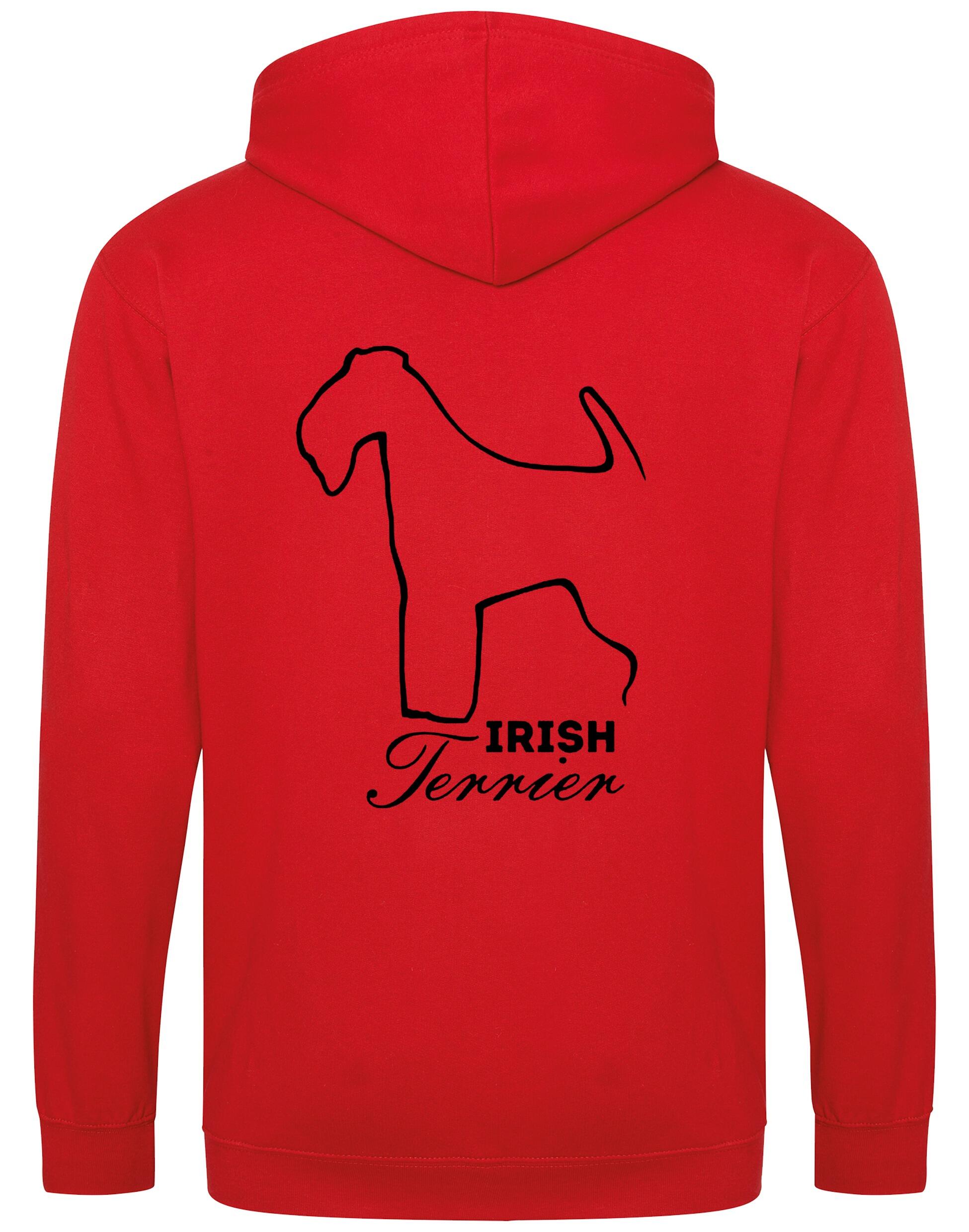 Irish Terrier Zipped Hoodie featuring exclusive breed artwork, practical full-zip design, and customizable options for a personalized touch.